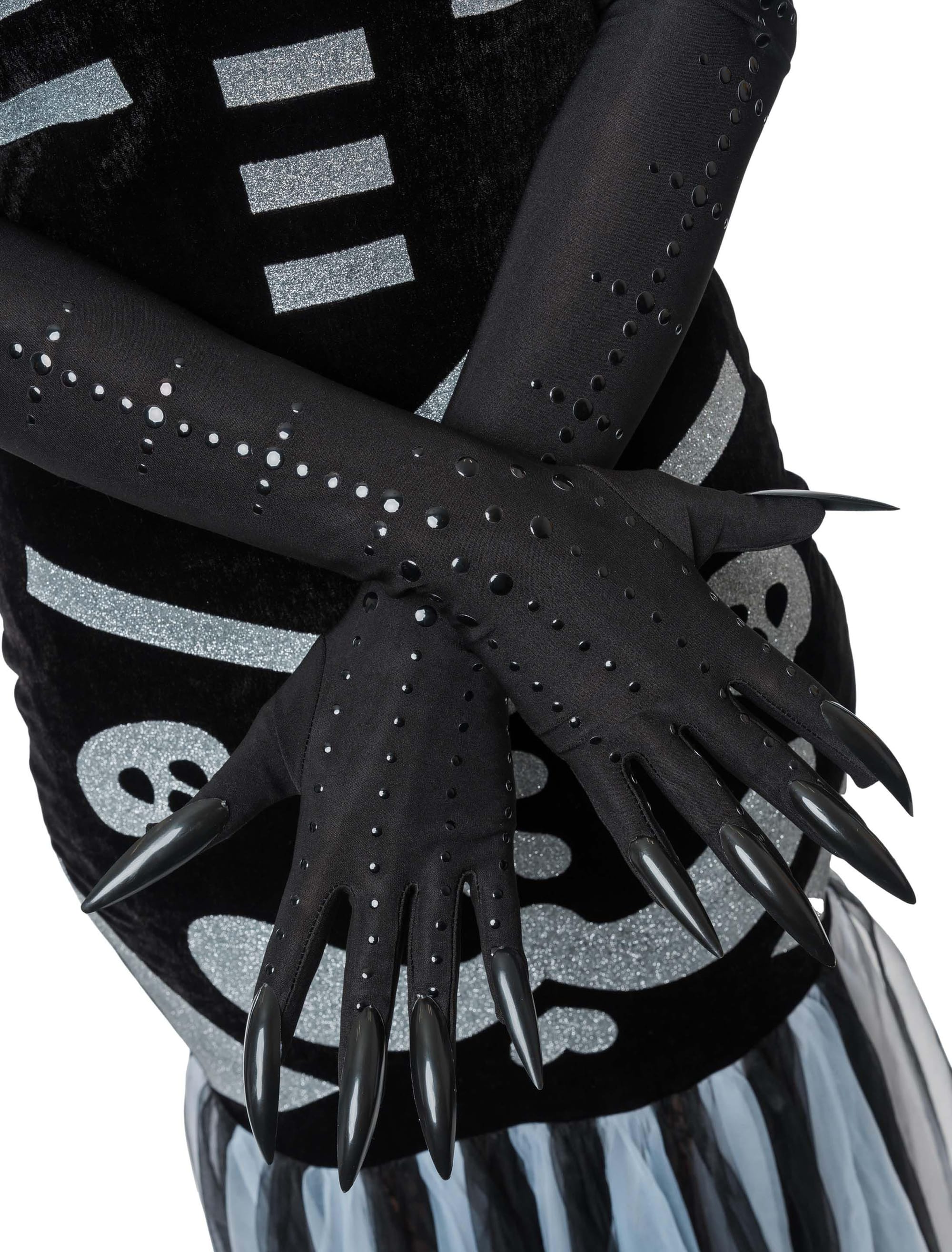 Handschuhe 43cm mit Fingernägeln schwarz one size