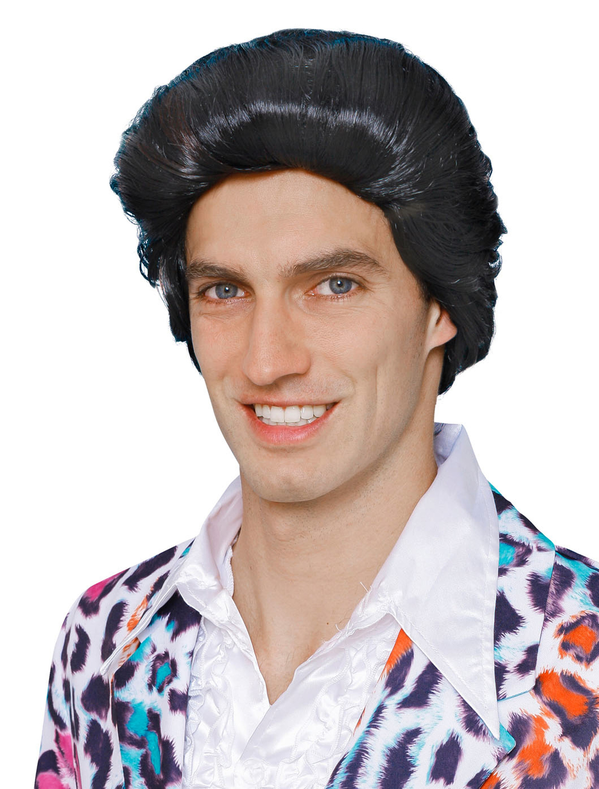 Perücke glatt kurz schwarz/braun