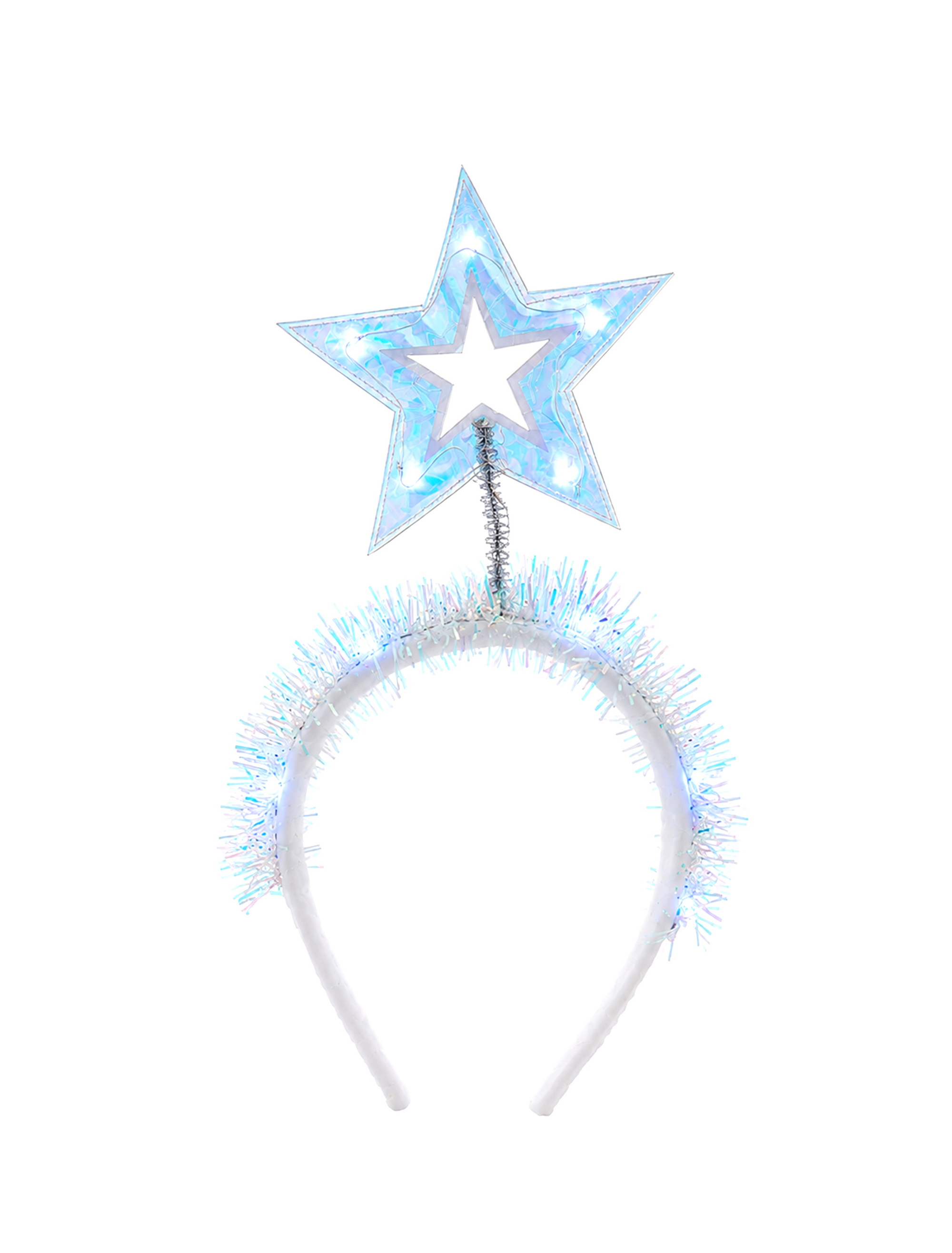 Haarreif LED Stern silber/blau