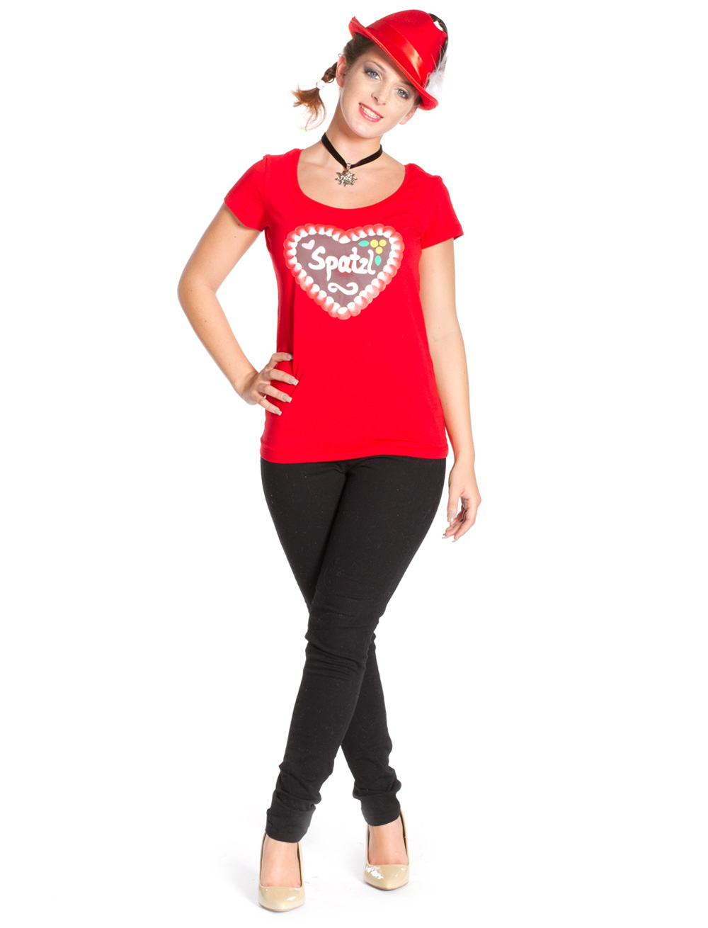 T-Shirt Spatzl Damen rot XL