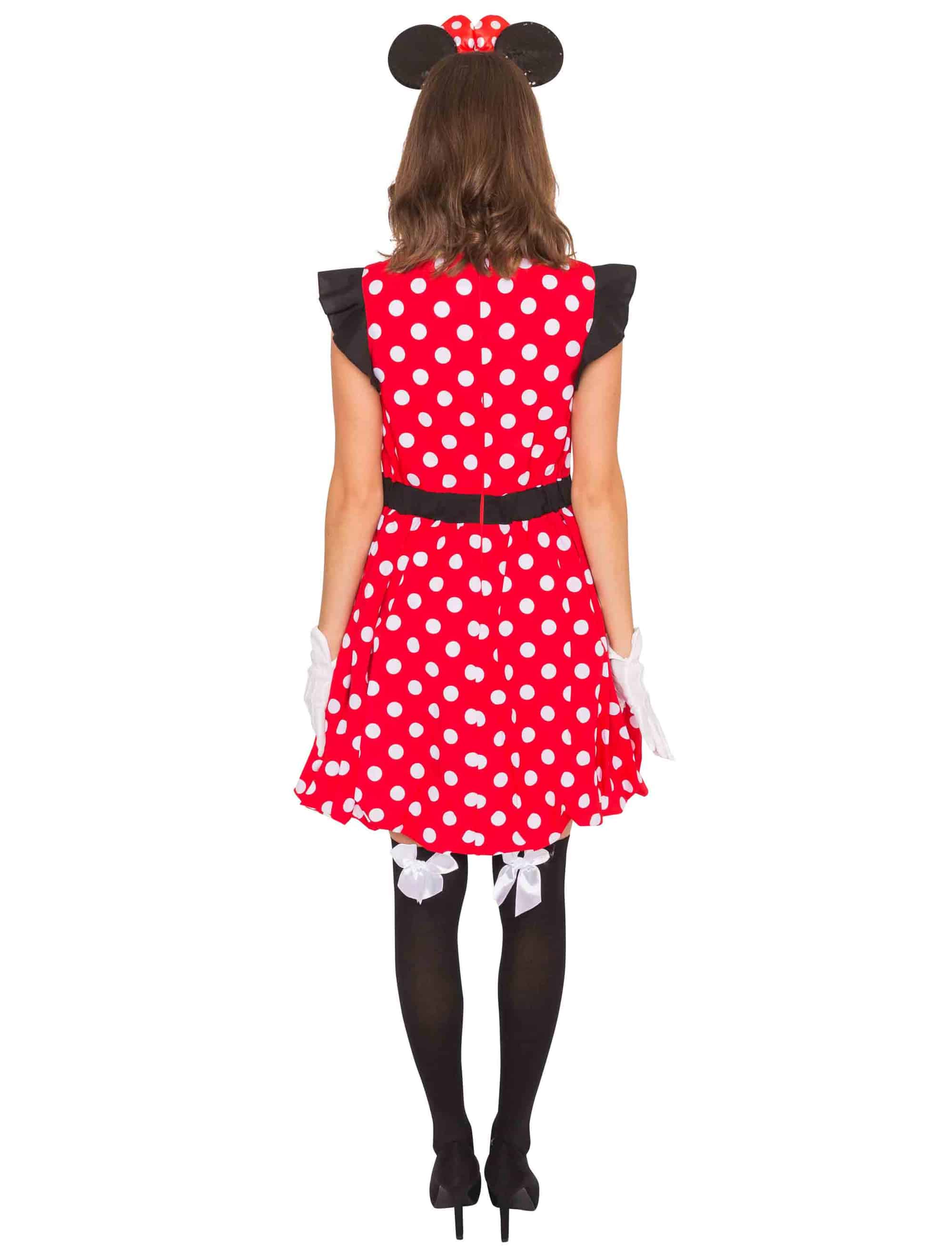 Kleid Mausi Damen rot/weiß L