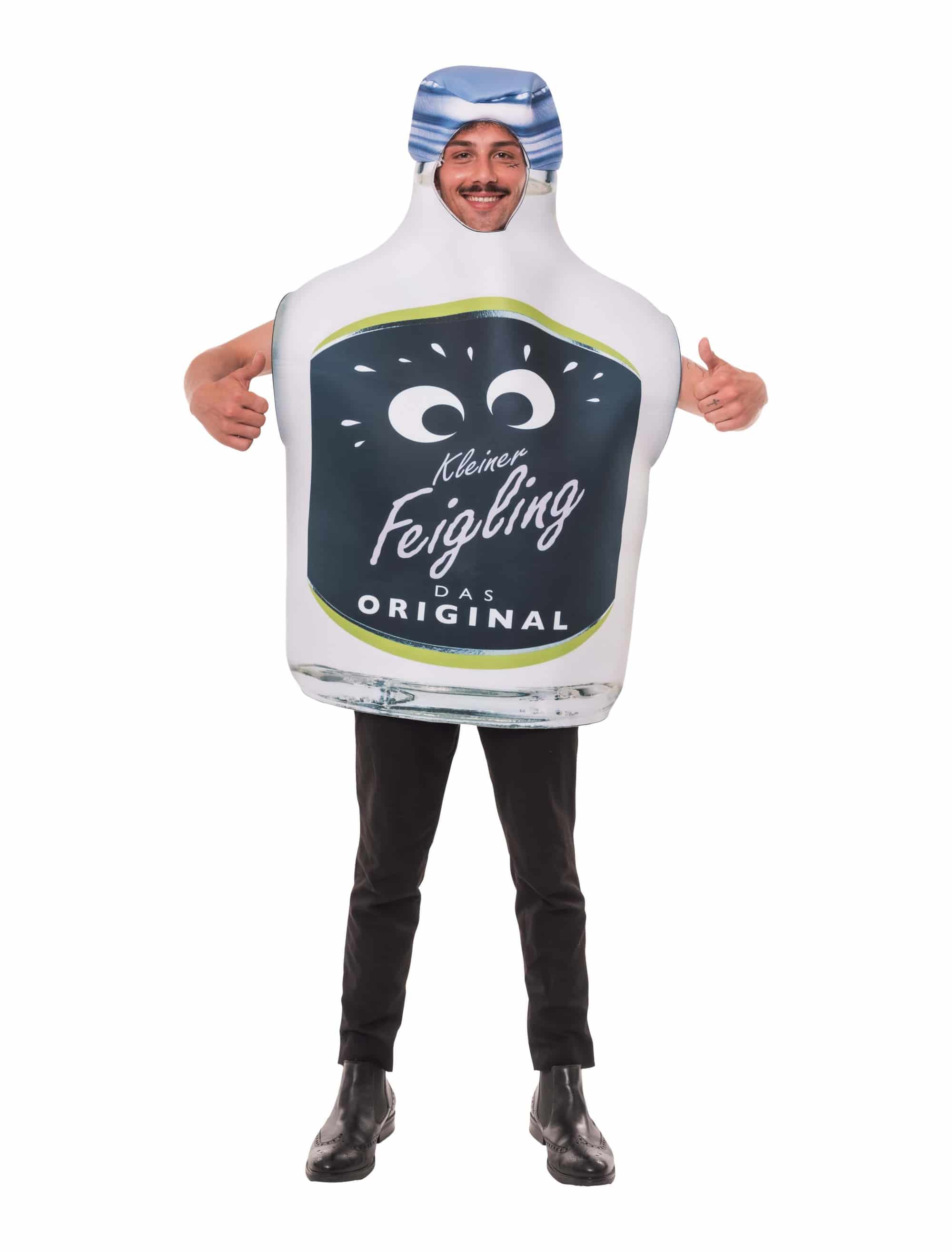 Kostüm Flasche Kleiner Feigling schwarz/weiß one size