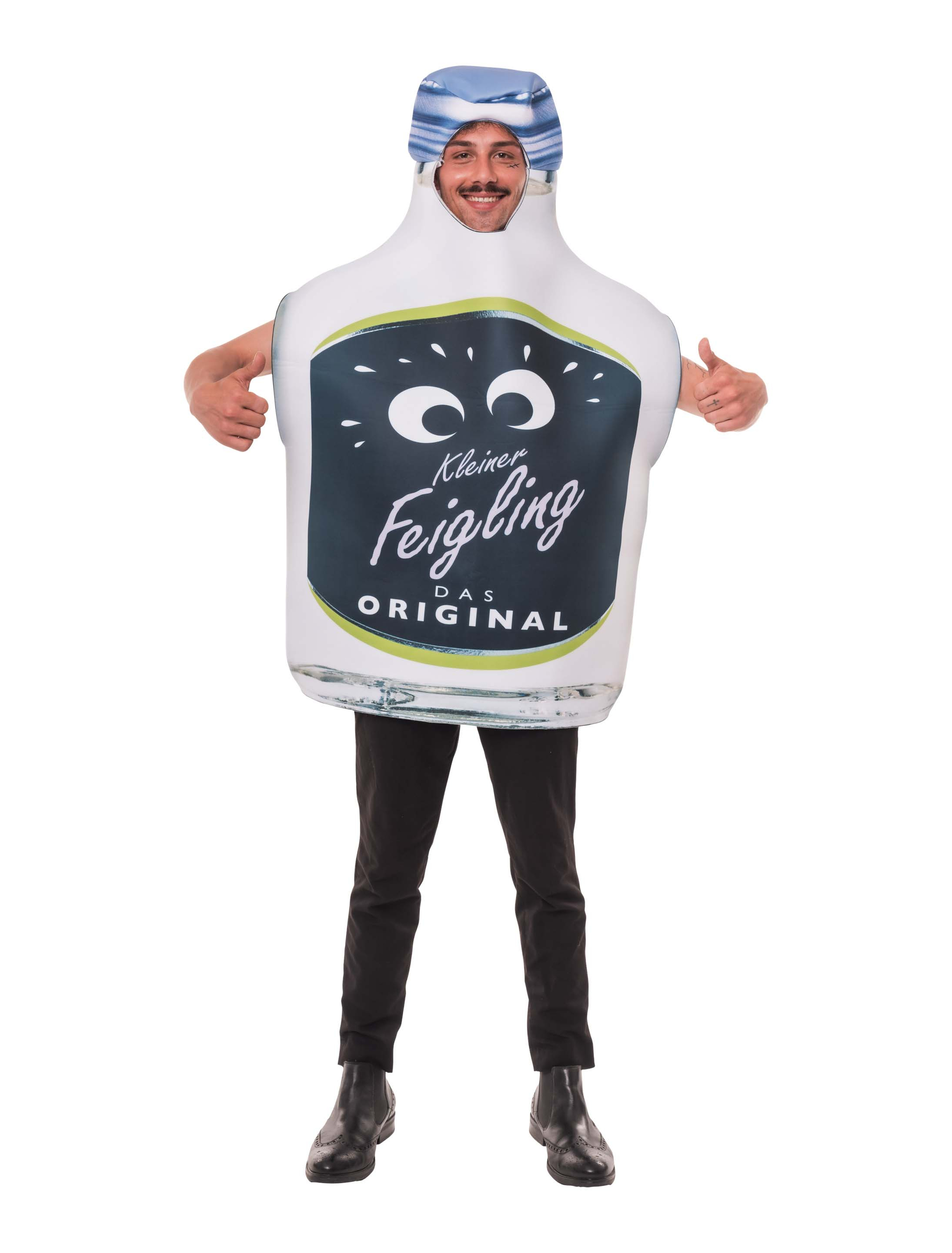 Kostüm Flasche Kleiner Feigling schwarz/weiß one size