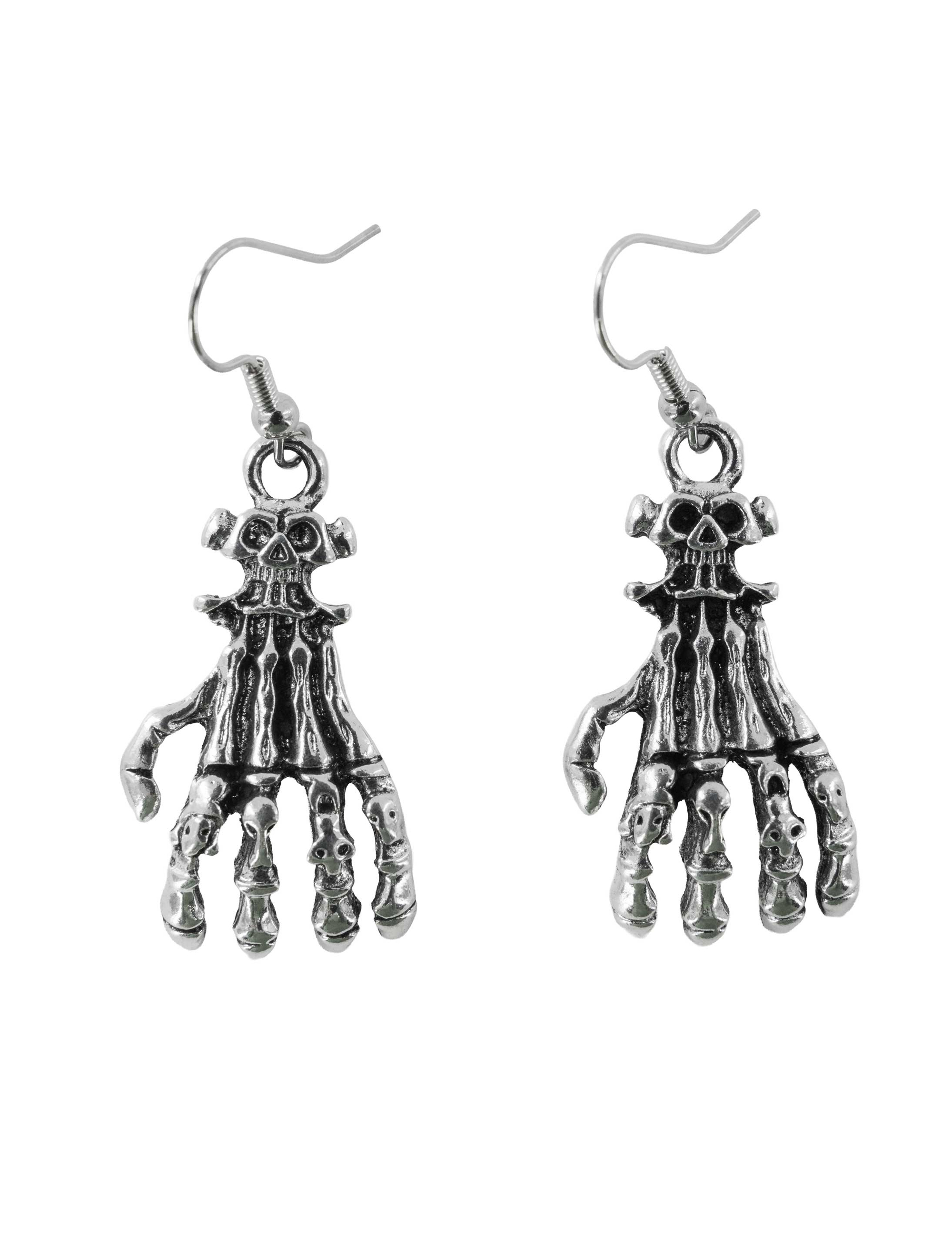 Ohrringe Skeletthand silber