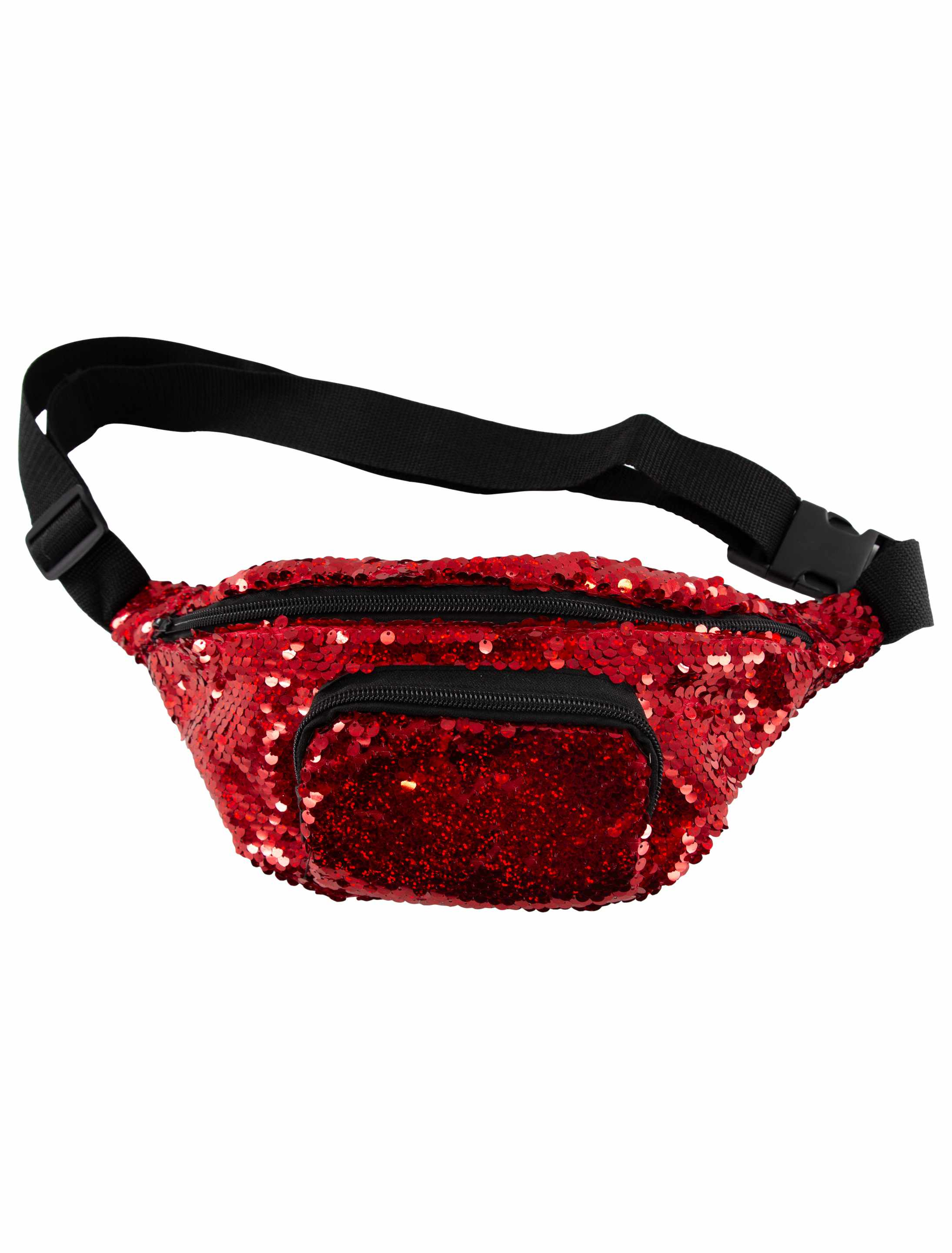 Bauchtasche mit Pailletten rot