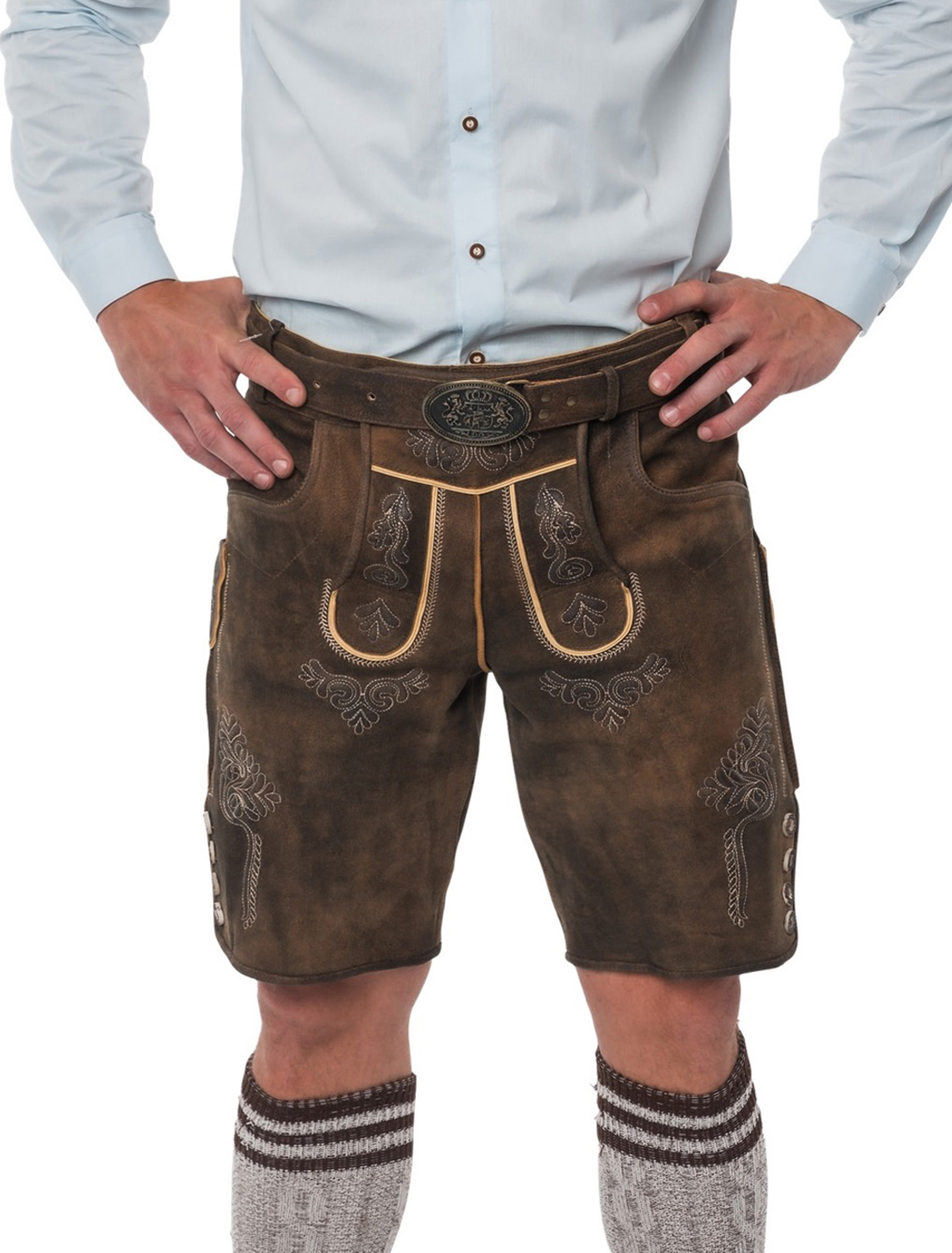 Lederhose Georg kurz Herren dunkelbraun 5XL