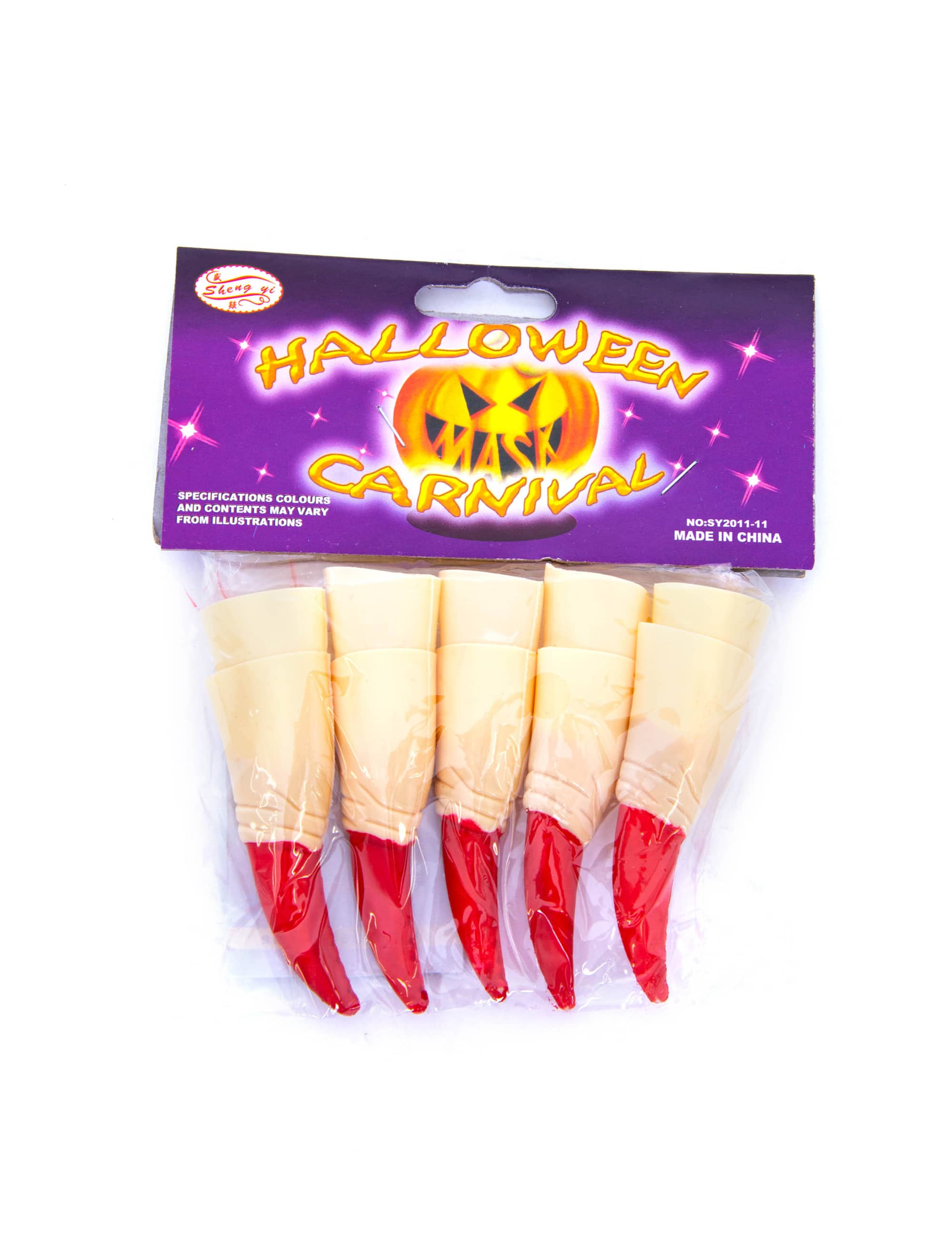 Fingerspitzen mit langen Nägeln rot