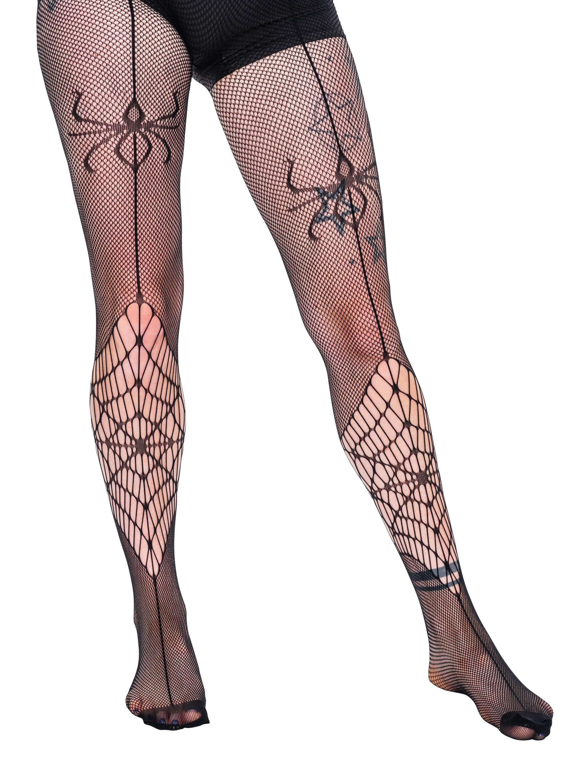 Netzstrumpfhose Spinnennetz schwarz L/XL