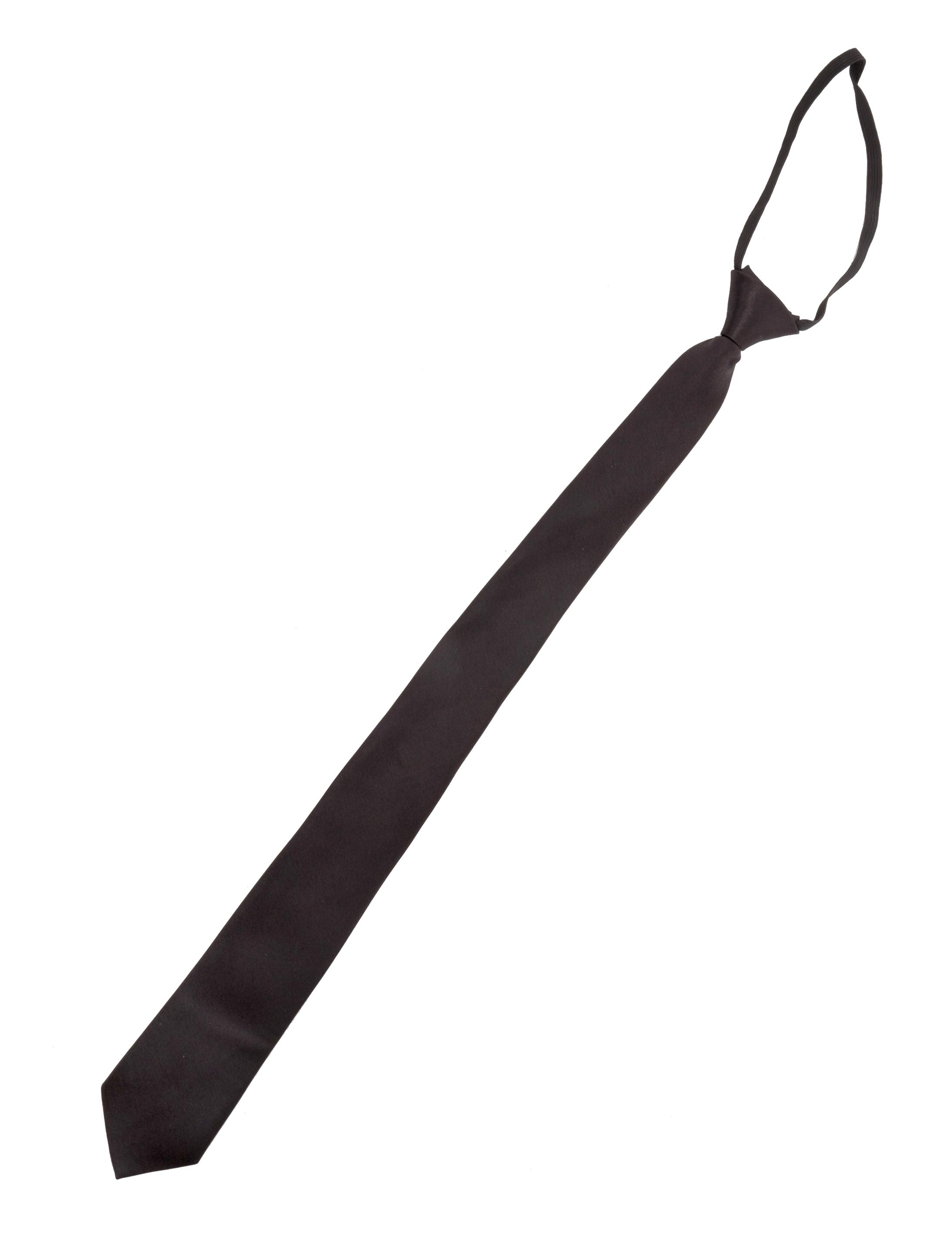 Krawatte Satin schwarz schmal