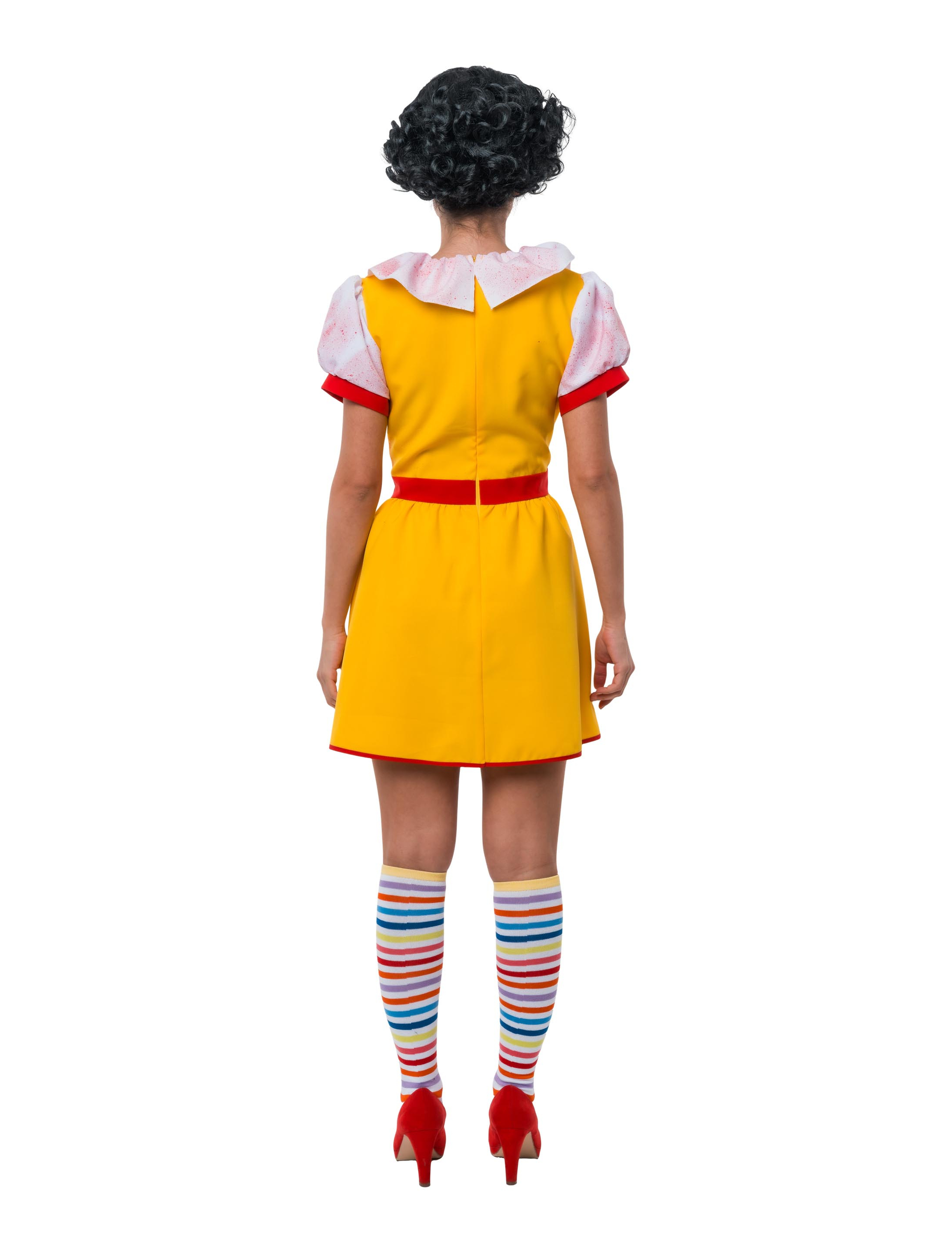 Kleid Horrorclown Fast-Food Damen rot/gelb S
