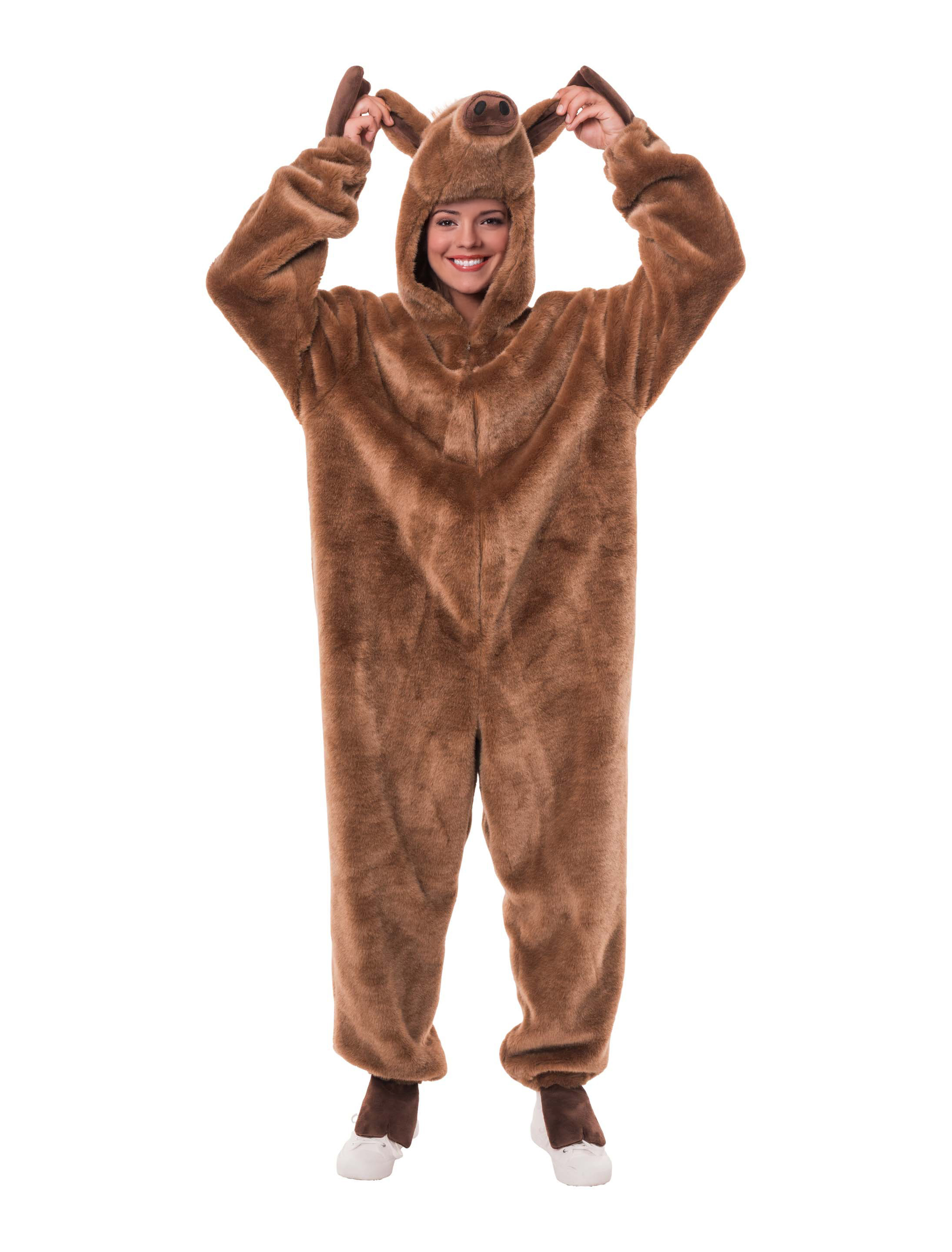 Overall Plüsch de luxe Wildschwein Damen braun 34/36