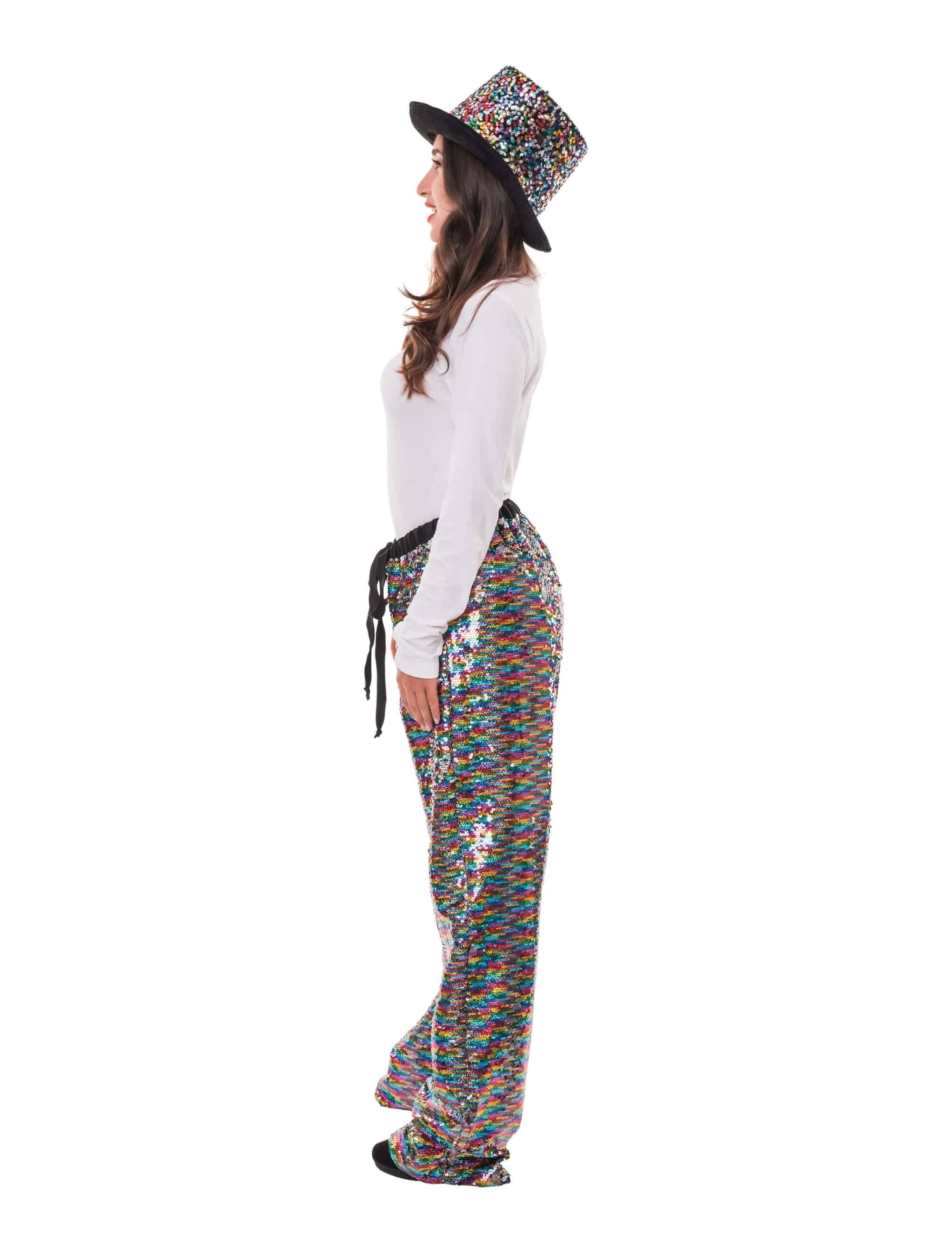 Hose Pailletten bunt S/M