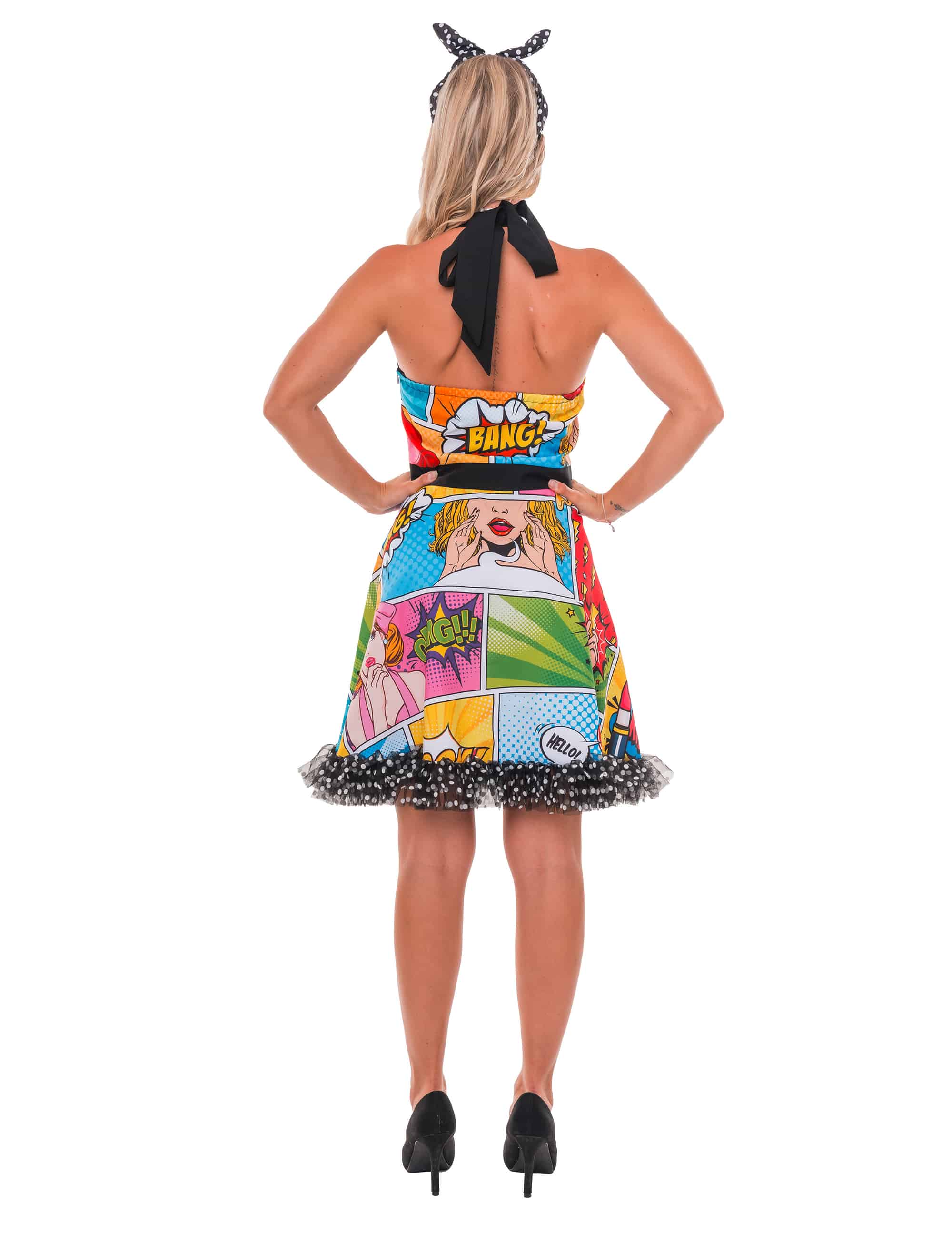 Kleid Pop-Art mit Neckholder Damen bunt 2XL/3XL