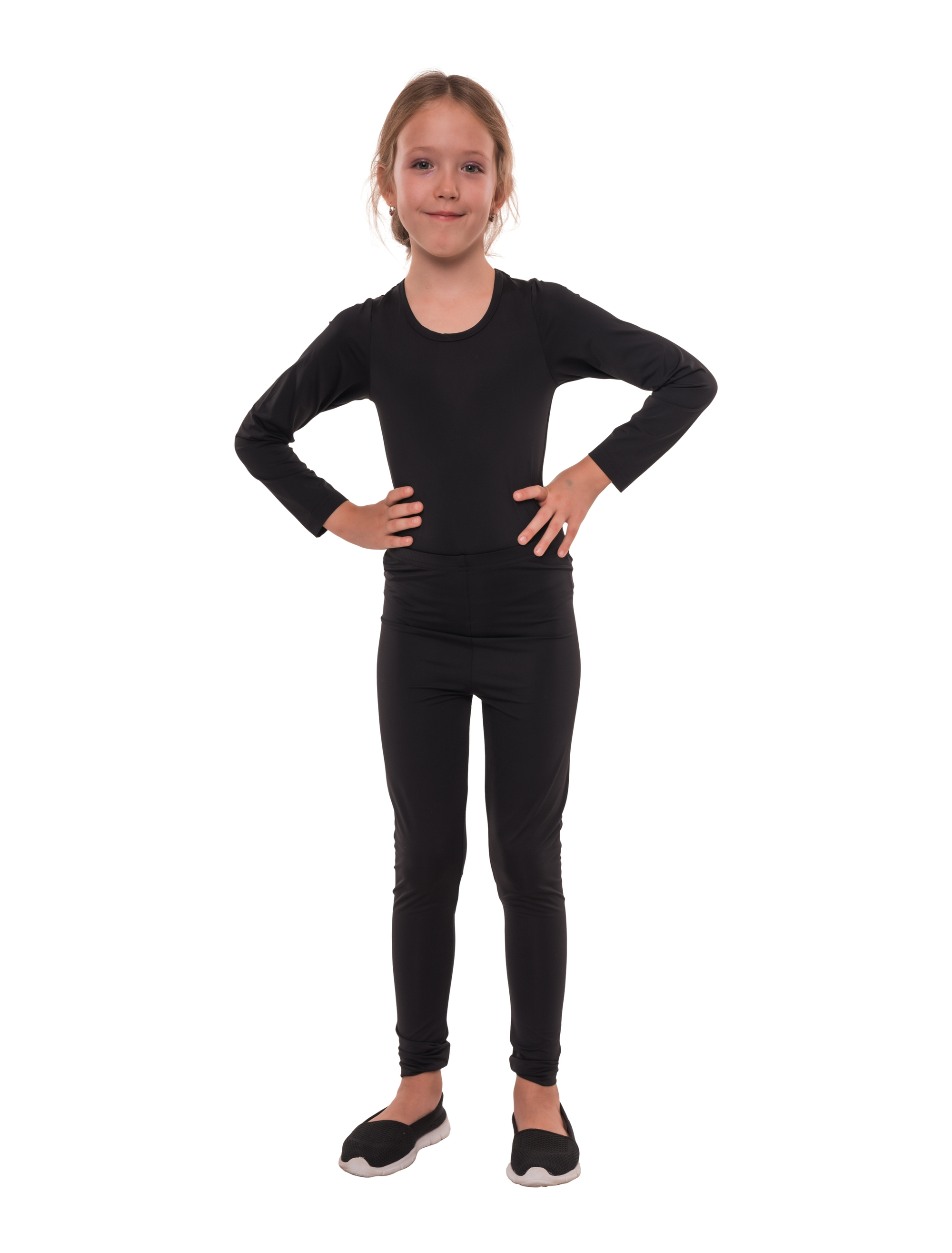 Body langarm Kinder schwarz 116/128
