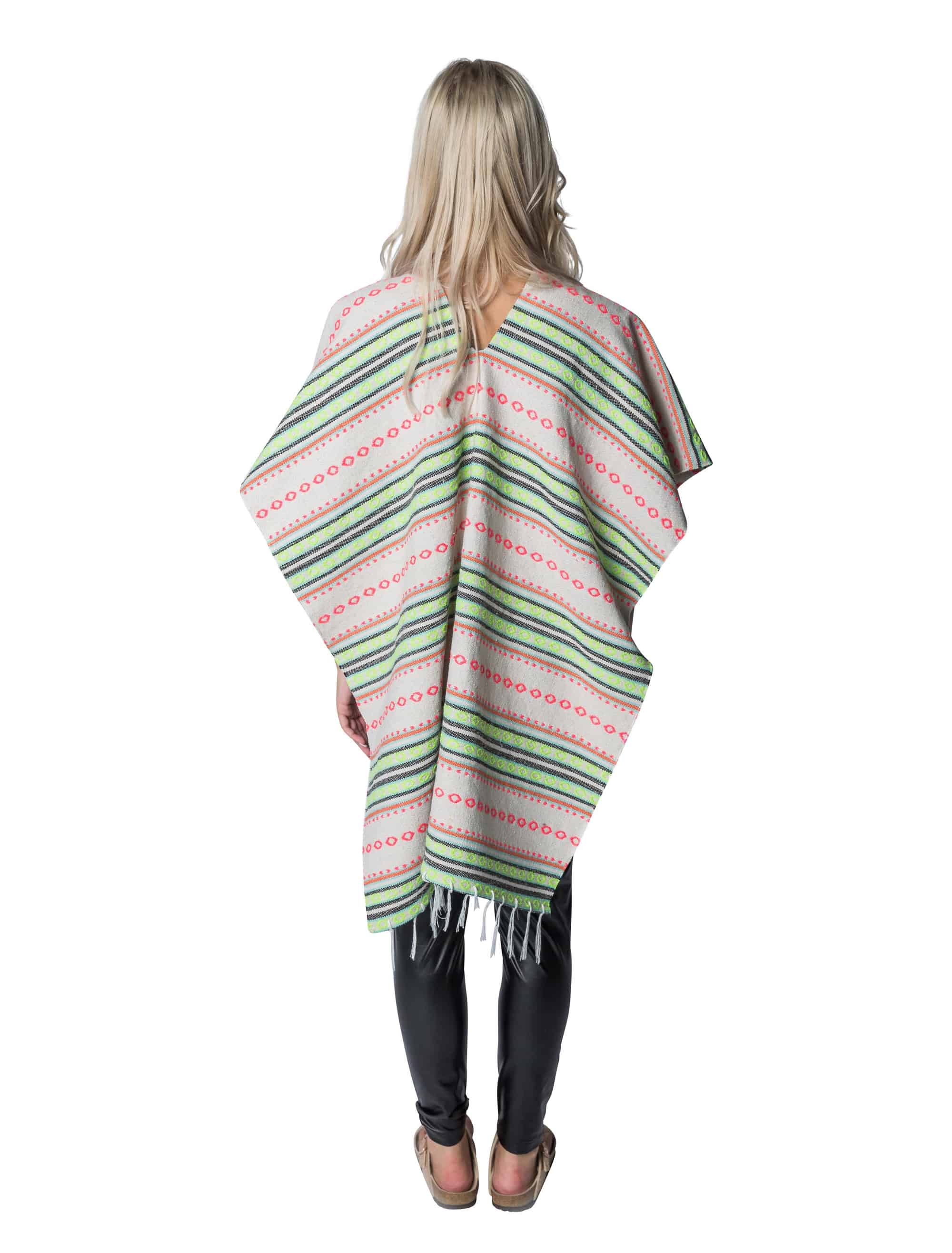 Poncho Erwachsene rot/grün