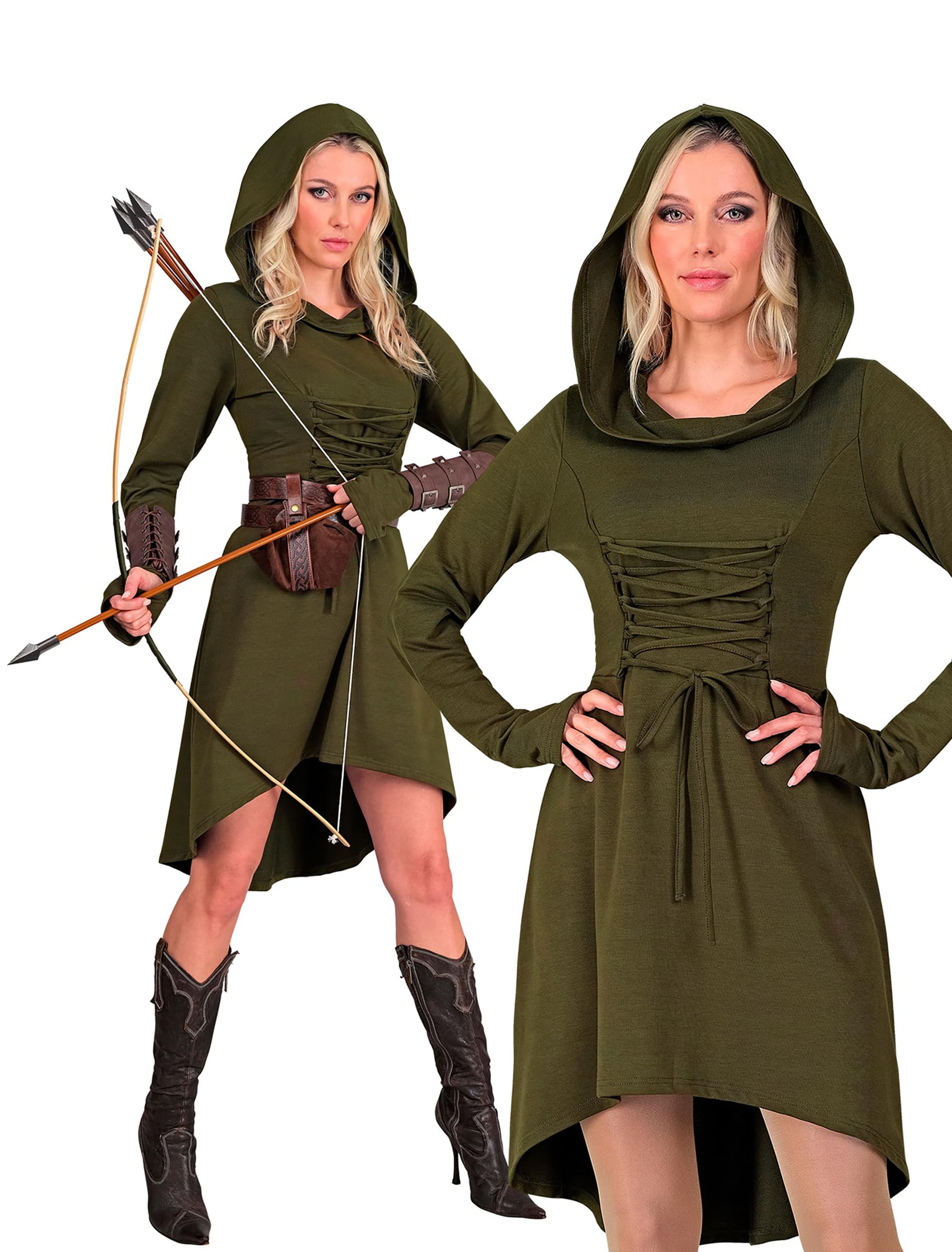 Kleid Mittelalter Damen olivgrün XL