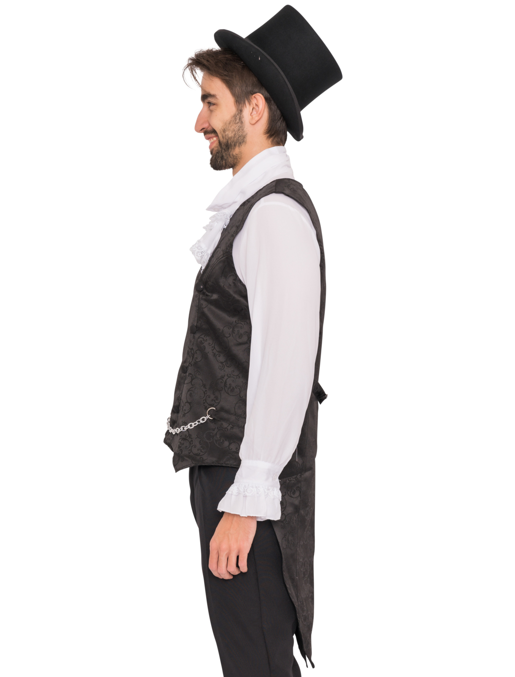 Weste mit Kette Herren schwarz S