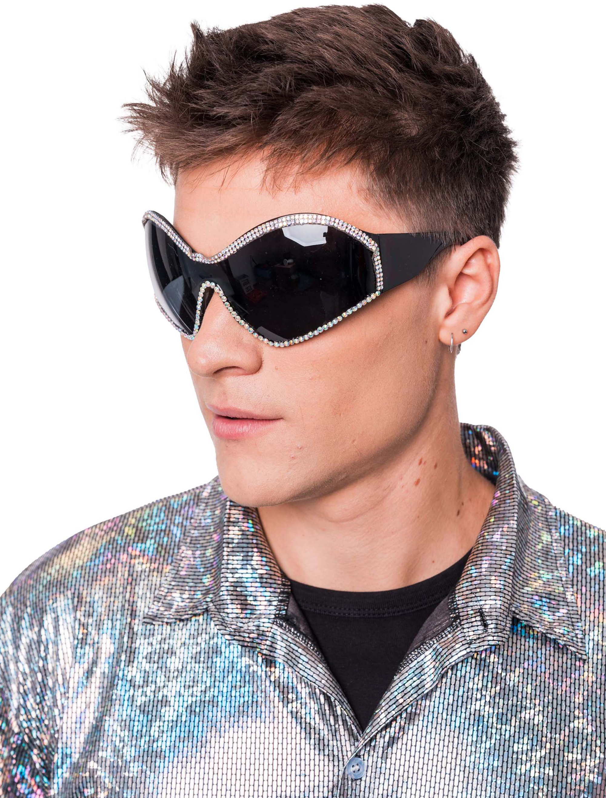Partybrille mit Strass schwarz