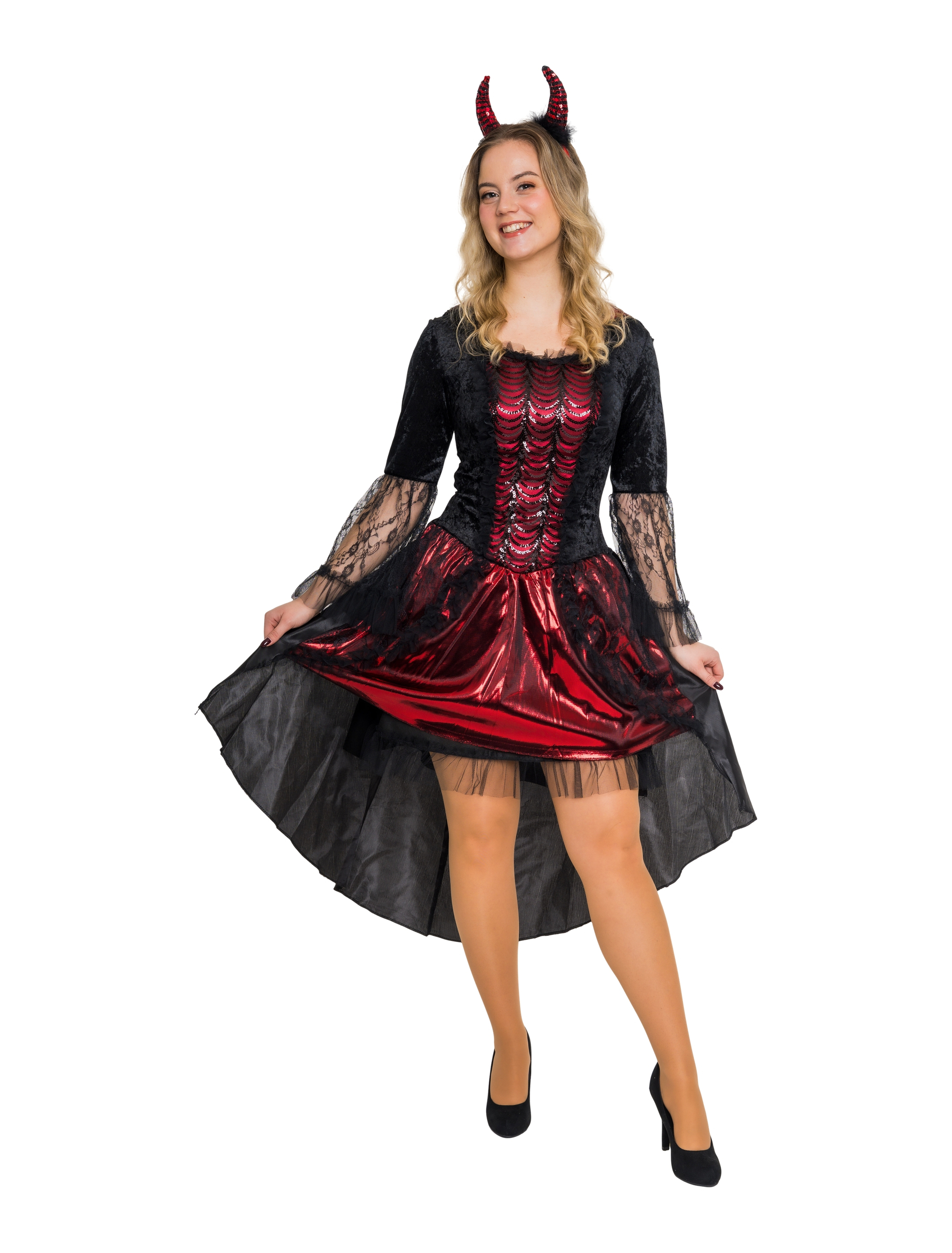 Kleid Vampirin schwarz/rot S/M