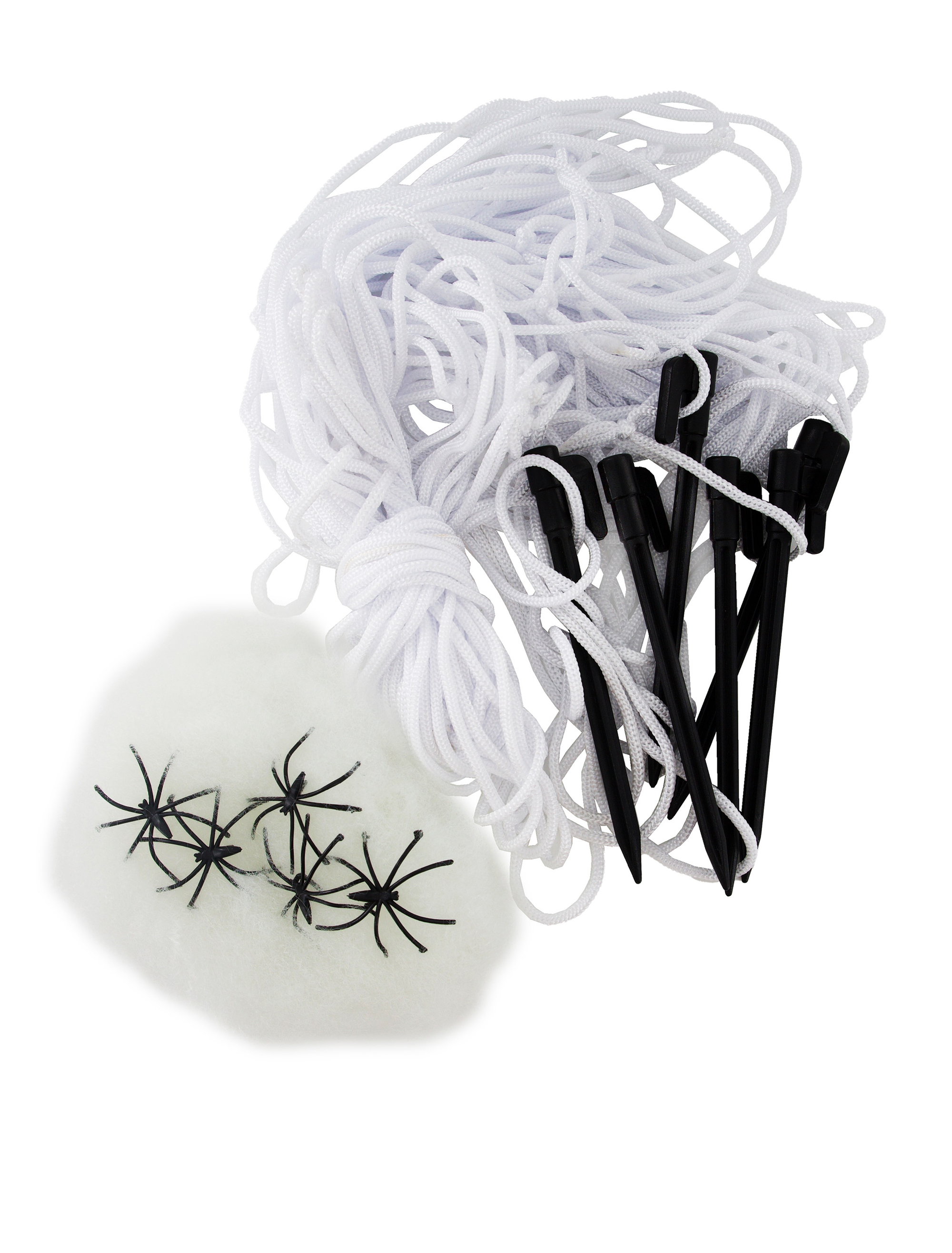 Spinnennetz 3m lang mit Spinnen weiß