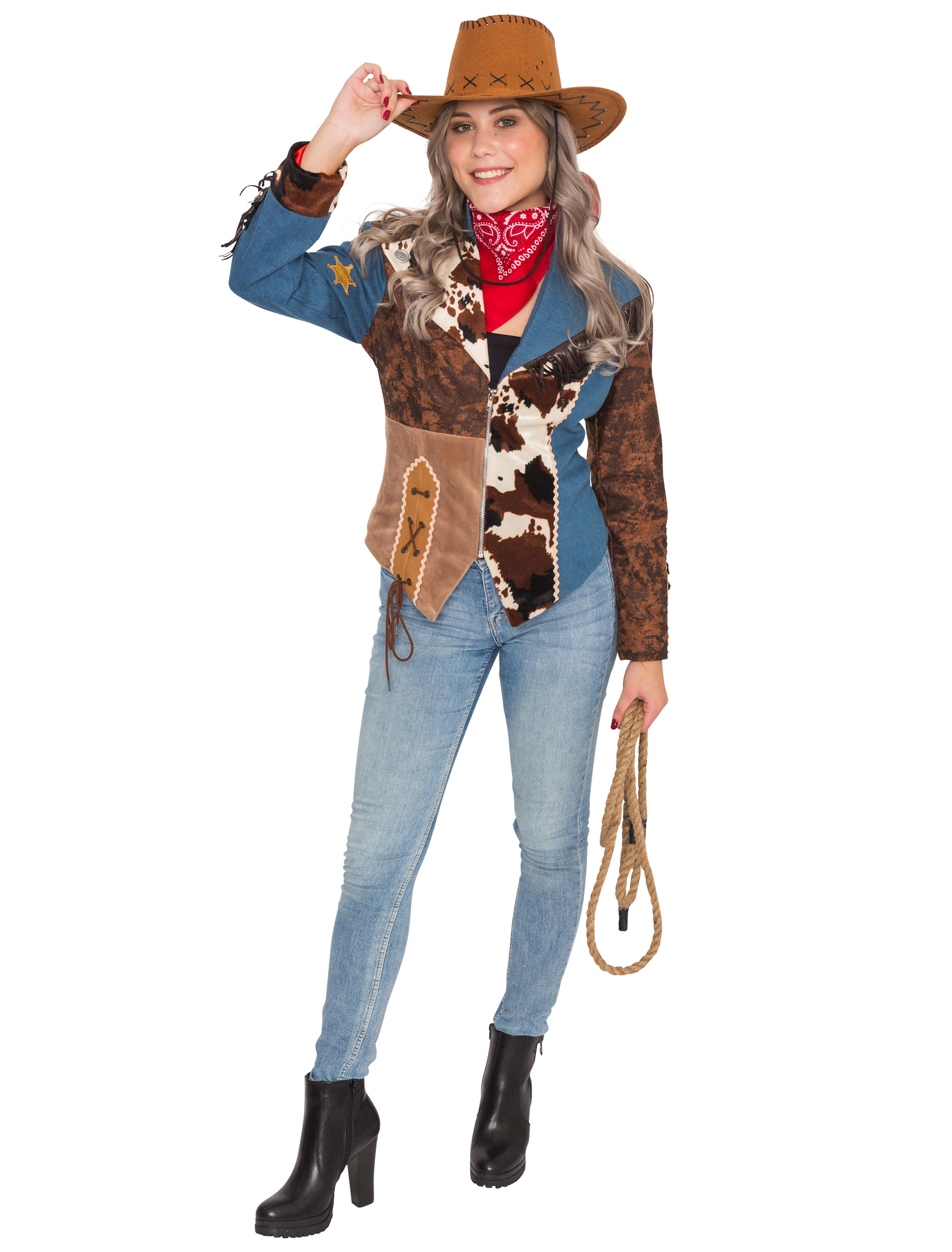 Jacke Western Damen braun 2XL