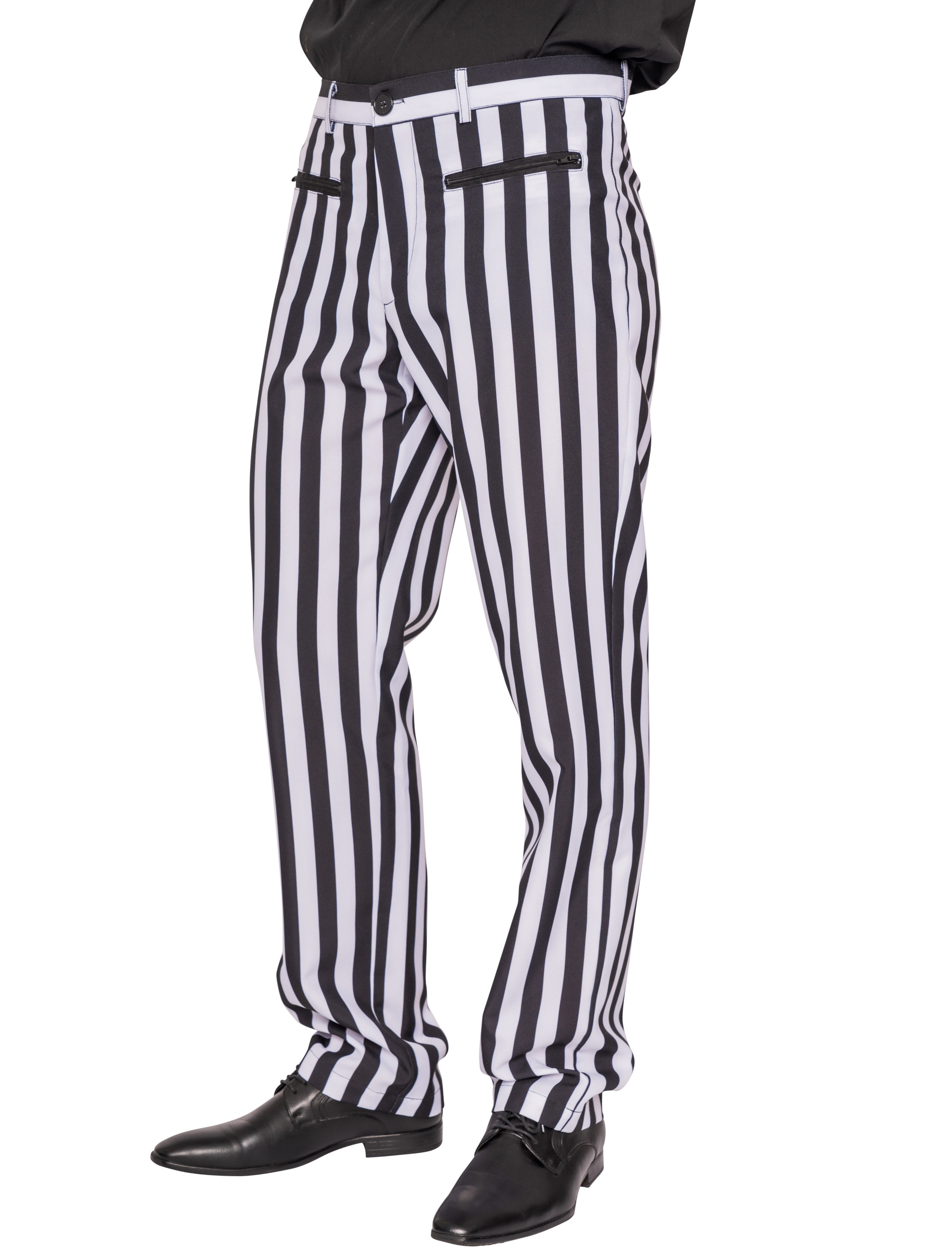 Hose gestreift Herren schwarz/weiß XL