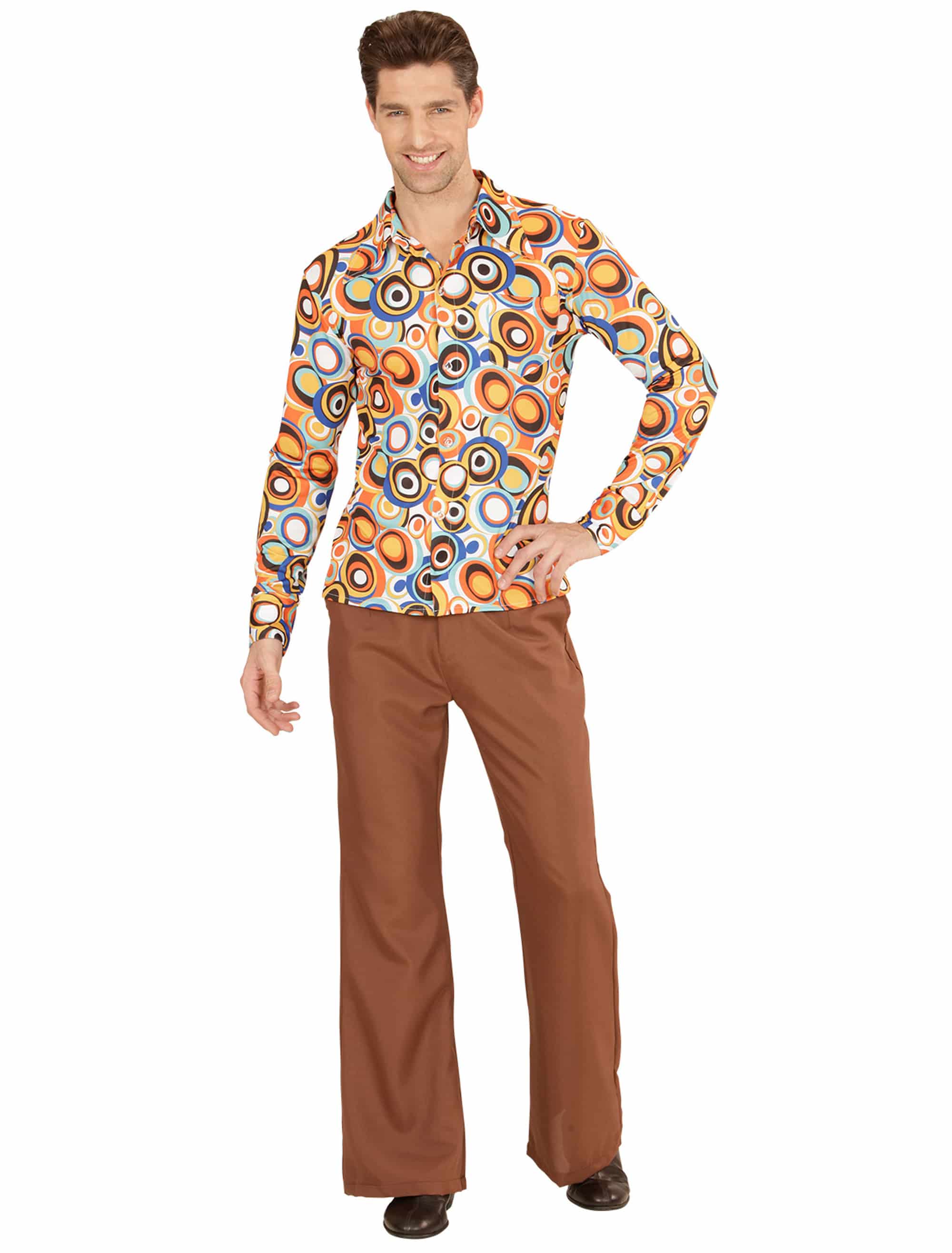 Hemd Bubbles 70er Jahre Herren bunt S/M