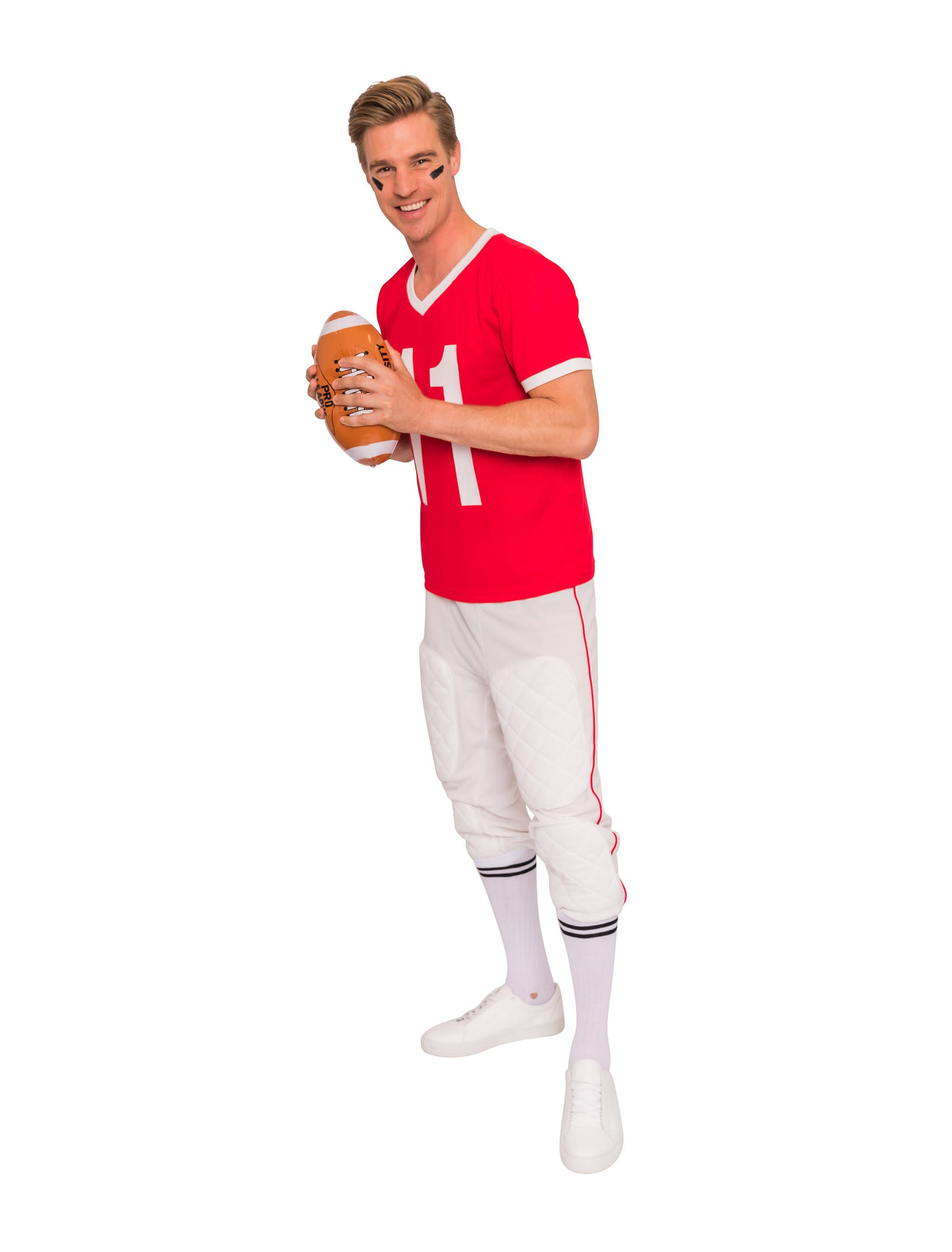 American Footballer 2-tlg. Herren rot/weiß S
