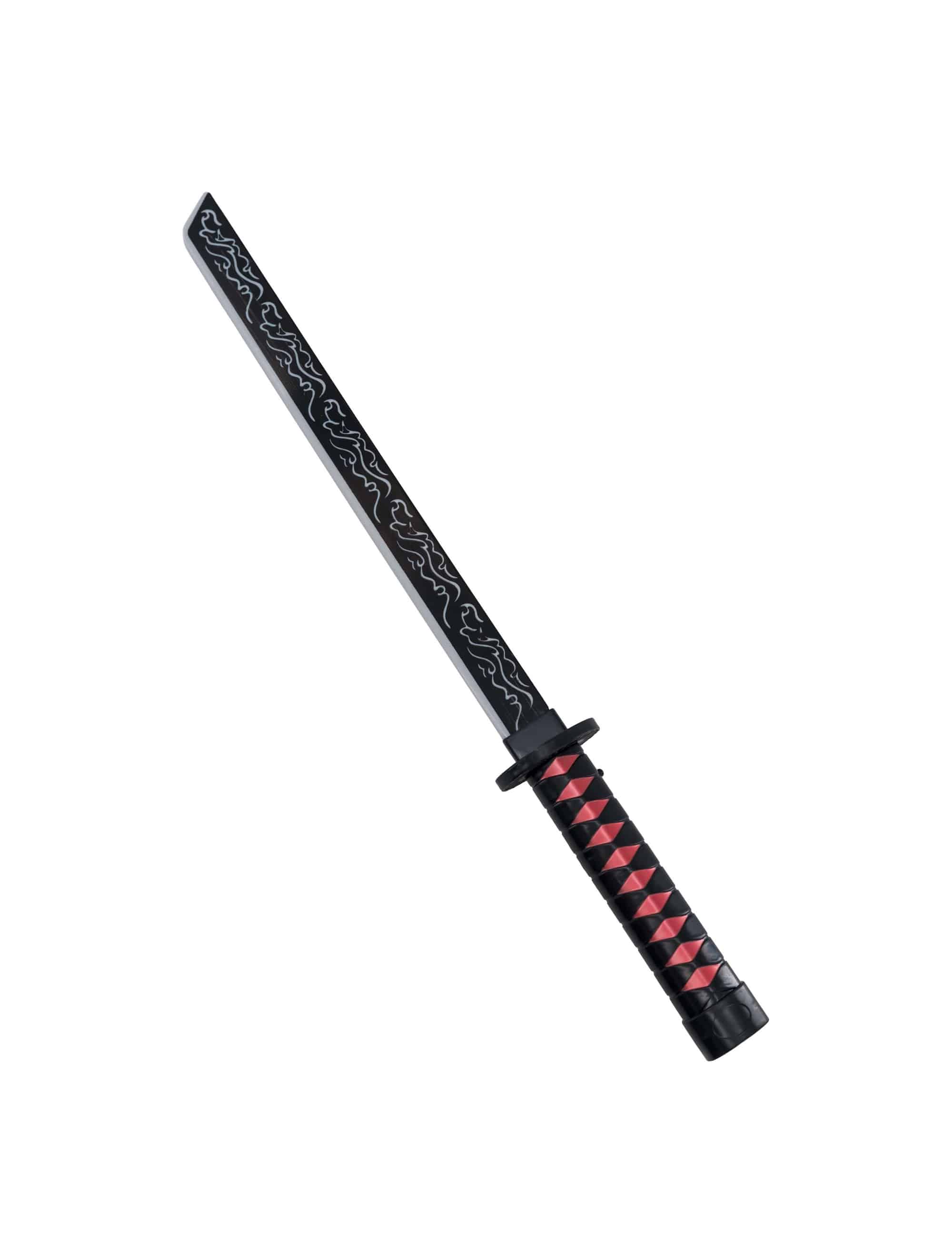 LED Ninjaschwert 57,5 cm schwarz/weiß/rot