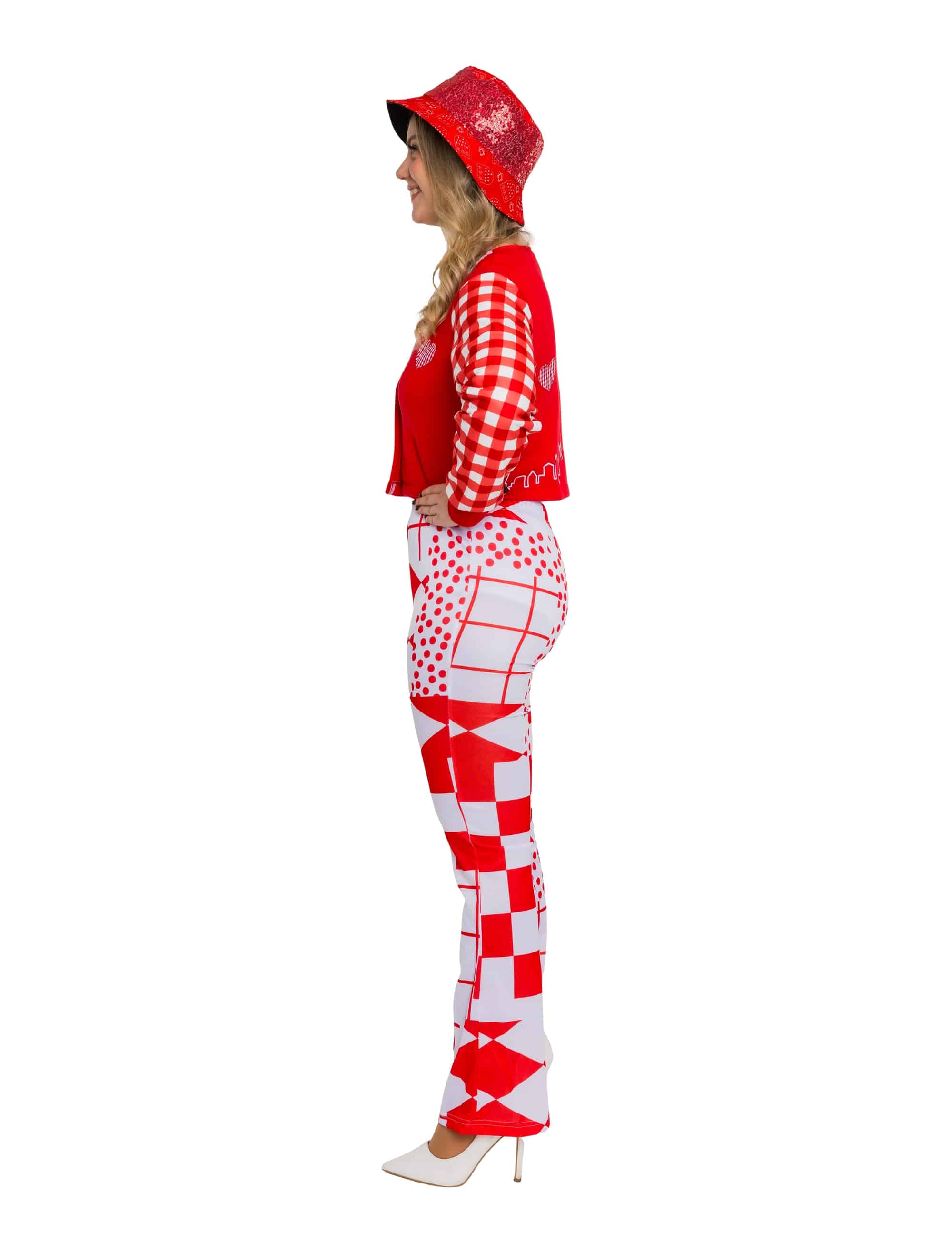 Hose Print rot/weiß L/XL