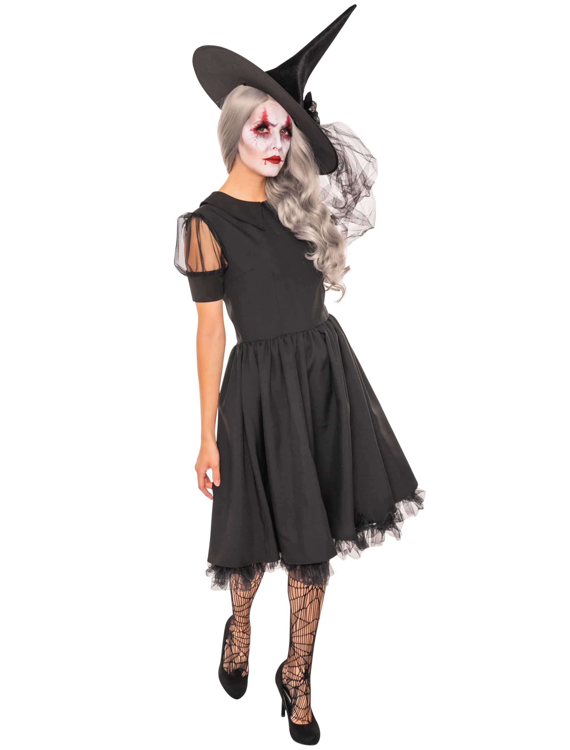 Kleid Hexe deluxe Damen schwarz L