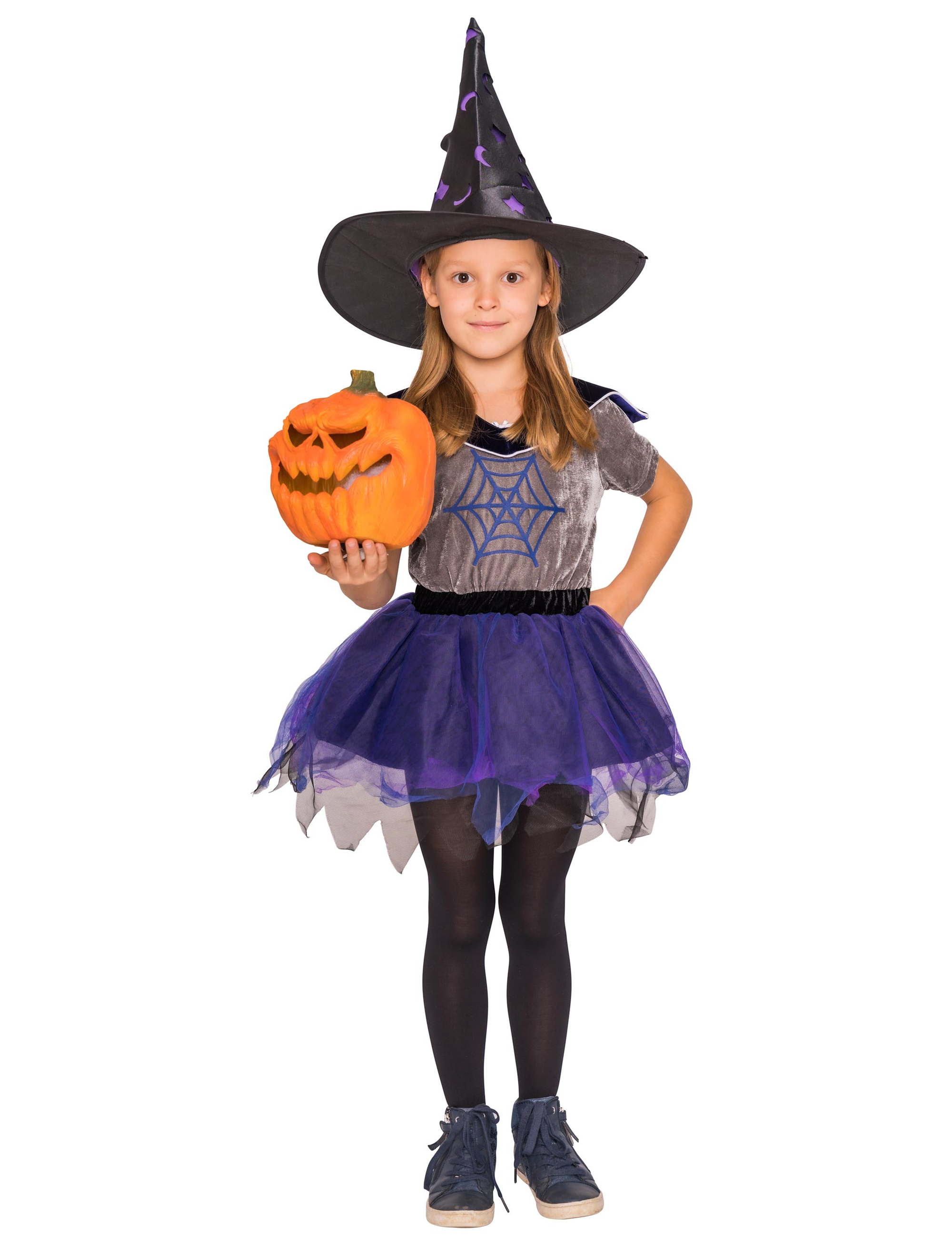 Kleid Hexe Kinder schwarz/blau 98-104