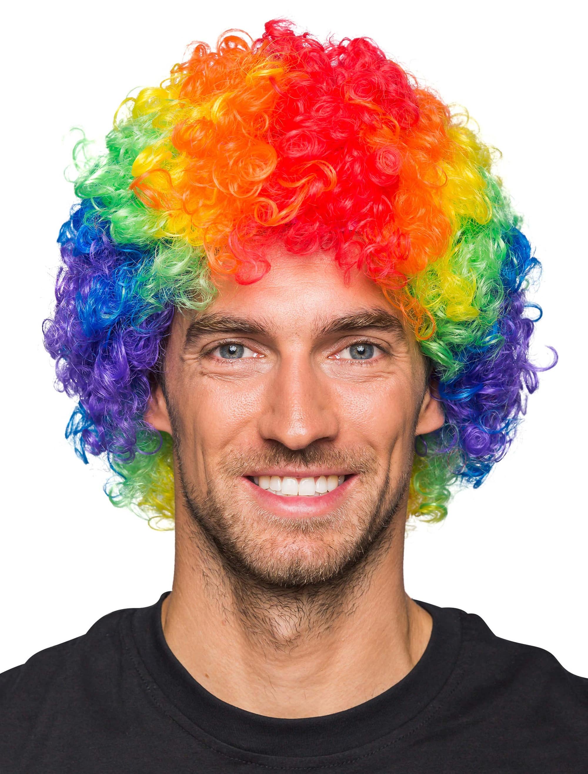 Perücke Clown Locken rainbow one size