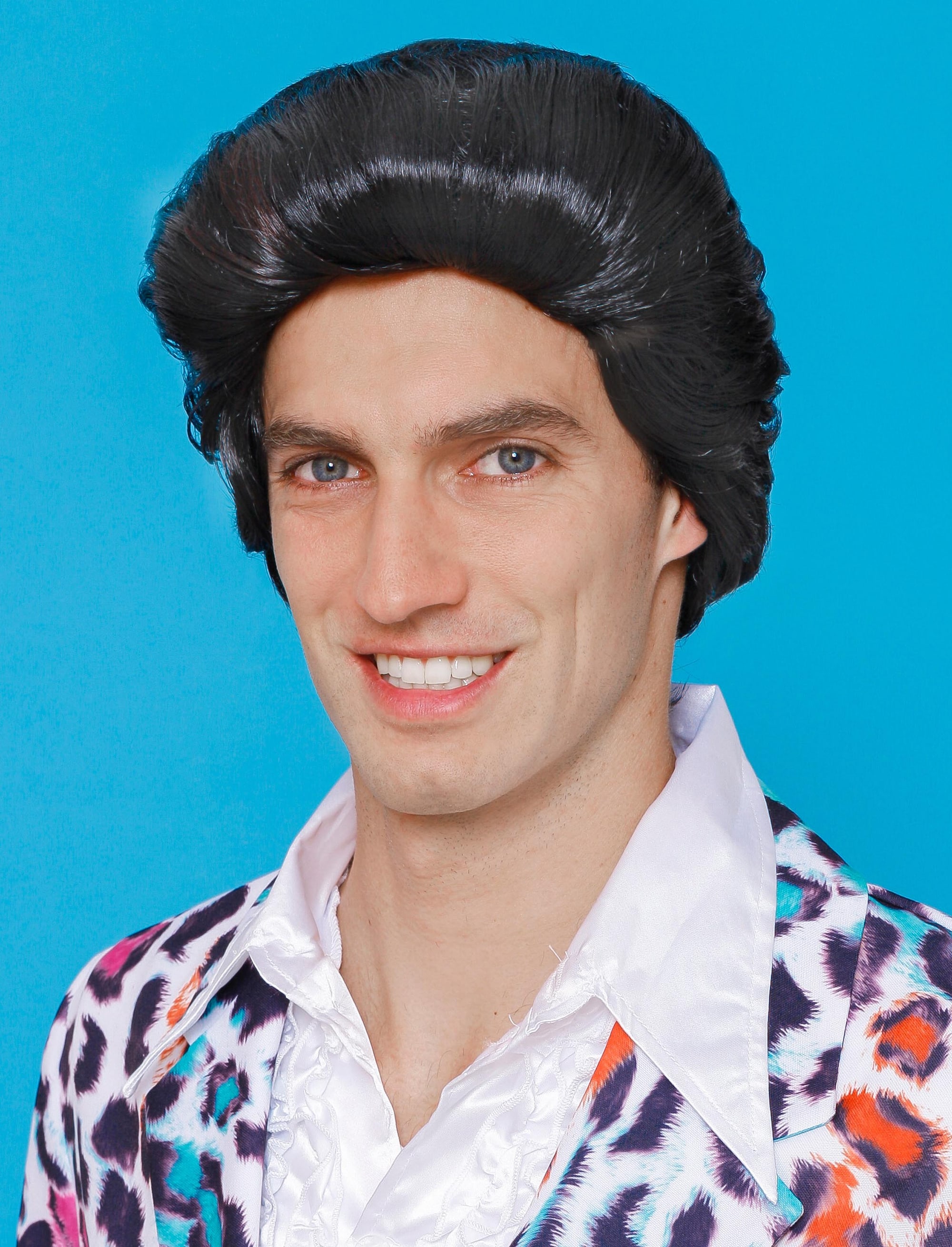 Perücke glatt kurz schwarz/braun
