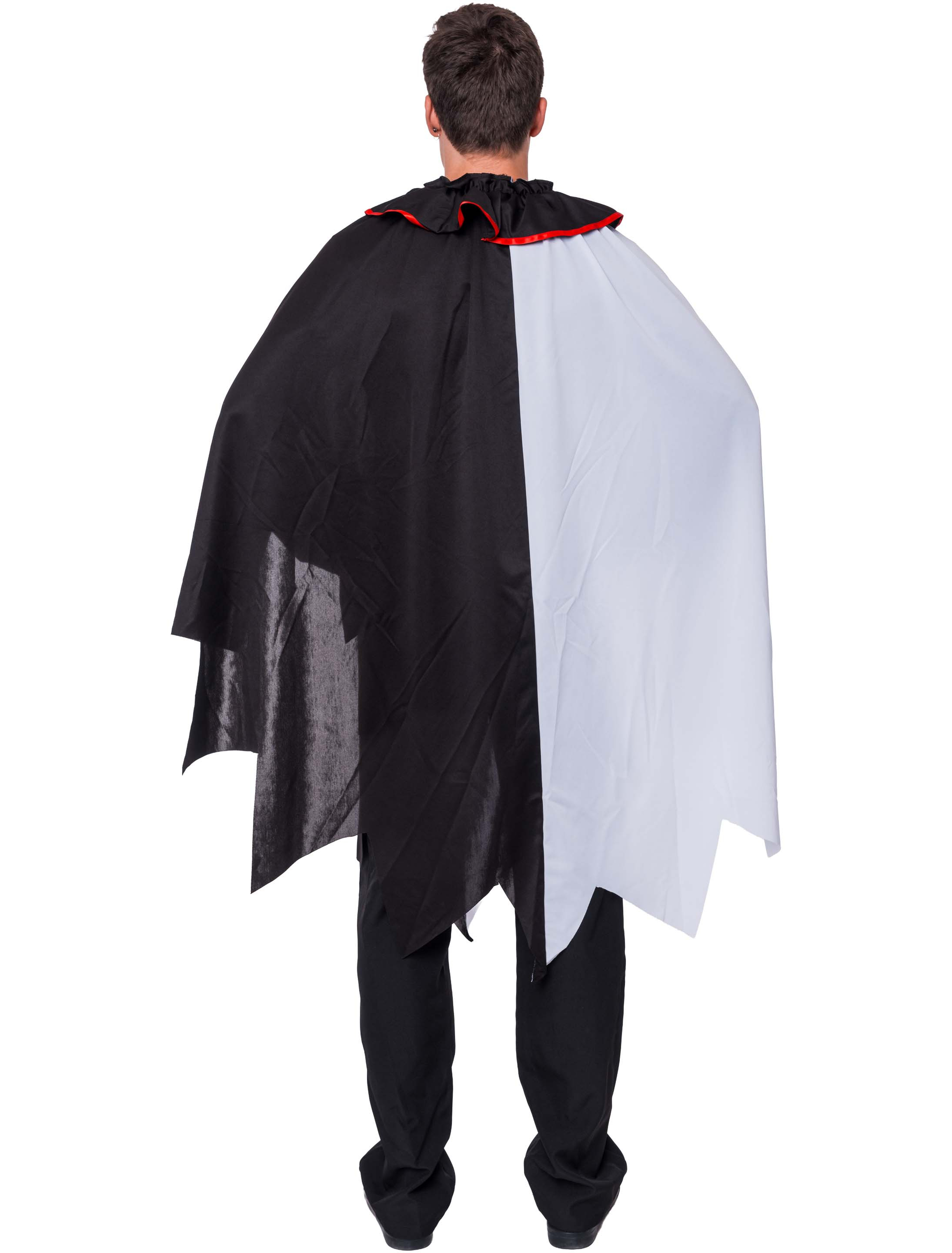 Poncho Clown schwarz/weiß/rot one size