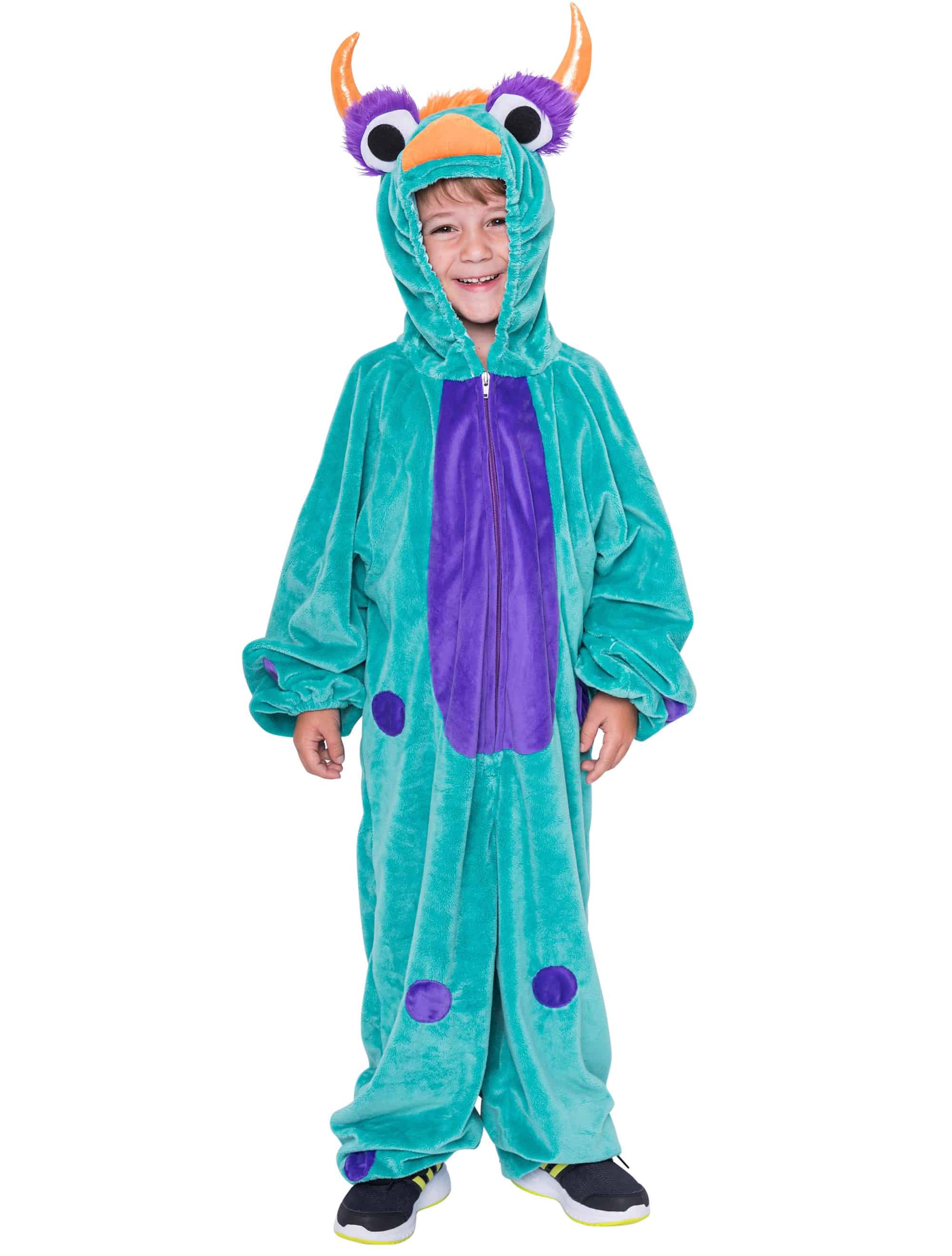 Overall Monster Plüsch Kinder grün 140-164