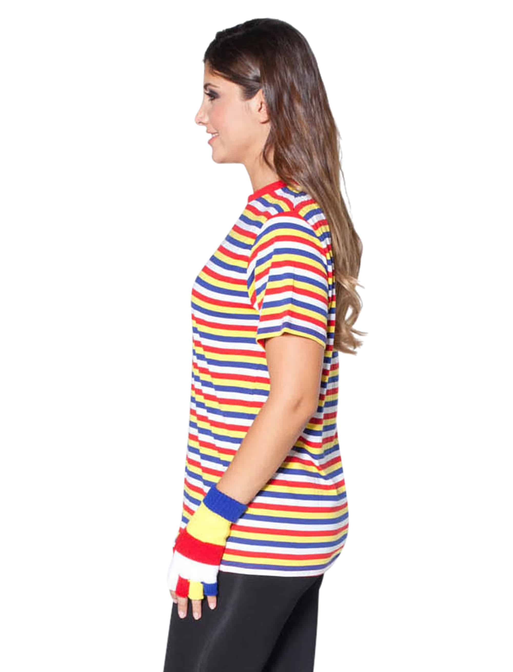 Ringelpulli kurzarm Unisex rot/weiß/blau/gelb XS