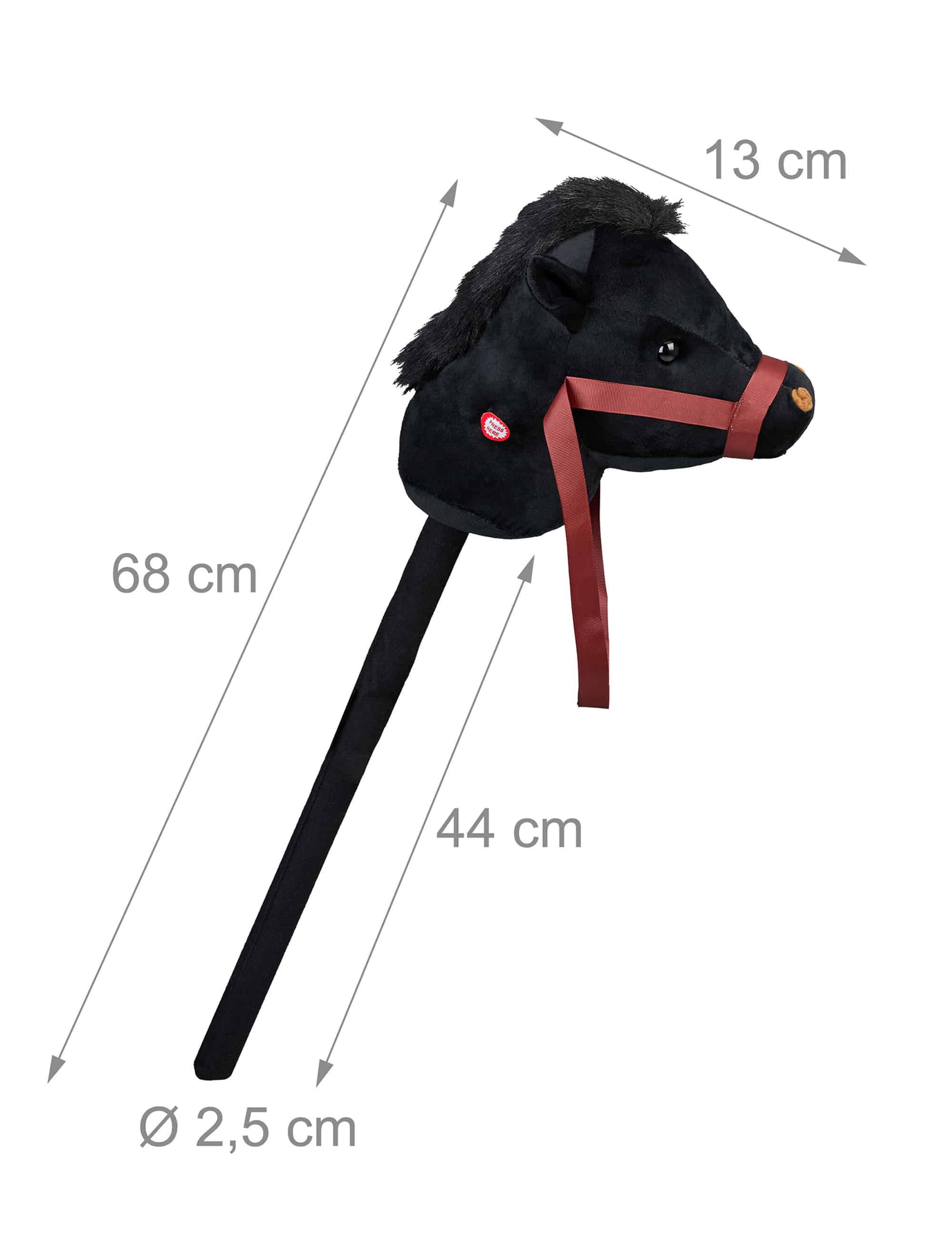 Steckenpferd mit Sound 68cm schwarz