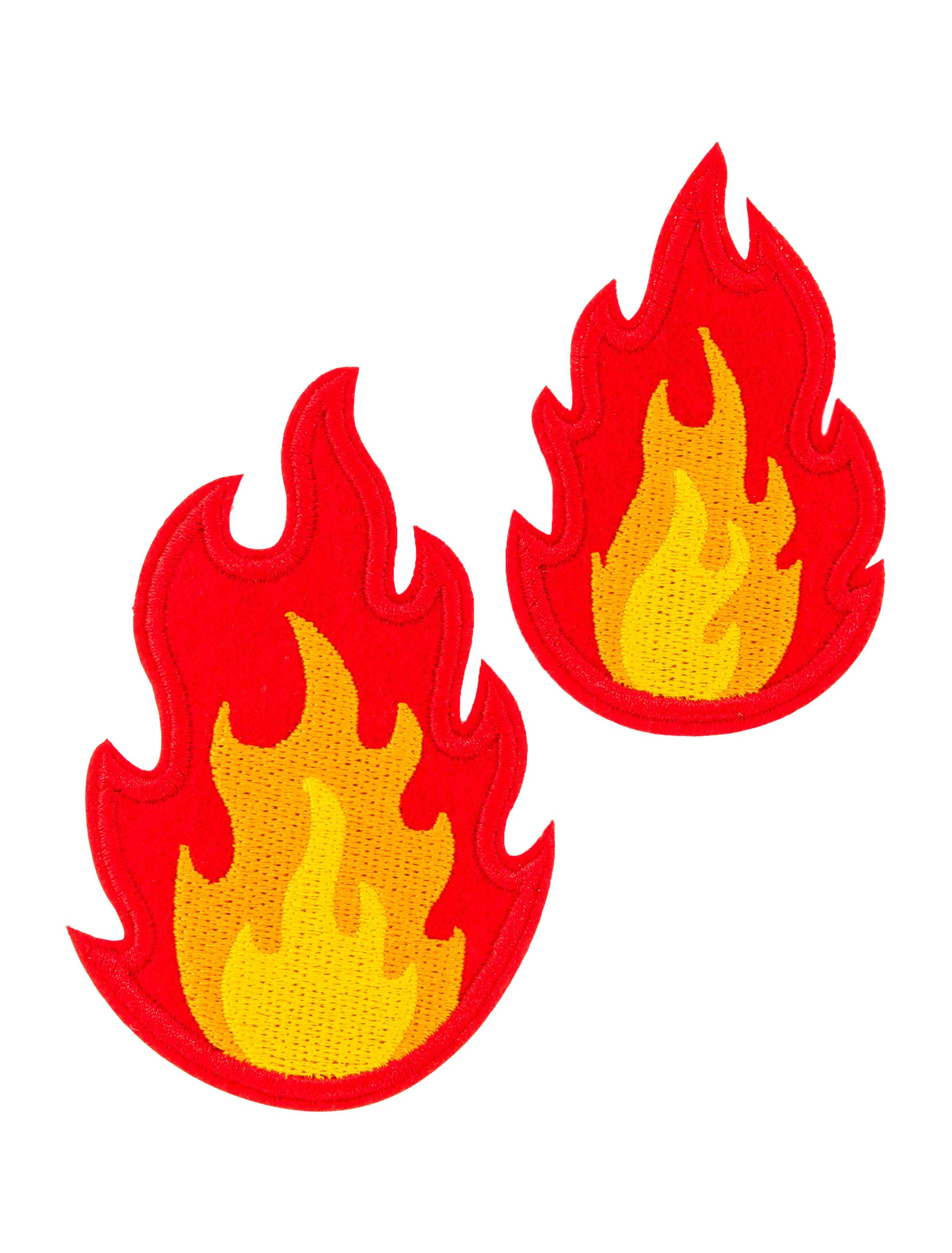 Bügelpatch Flammen 7cm und 9cm rot/gelb