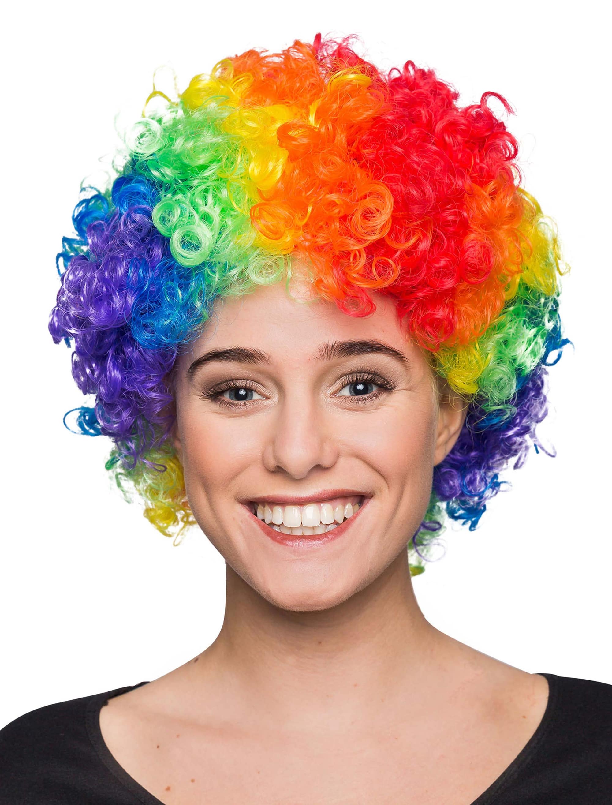 Perücke Clown Locken rainbow one size