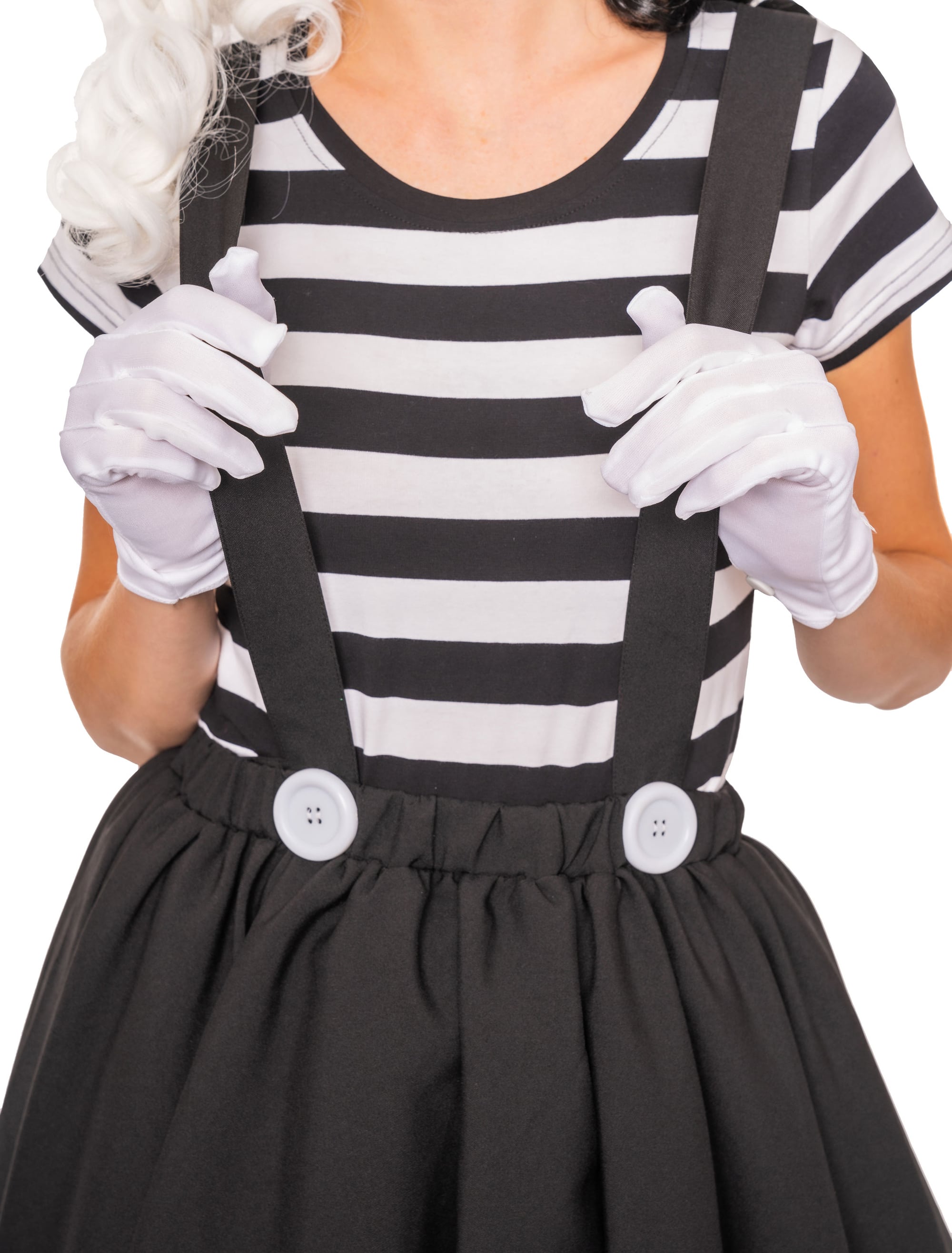 Rock mit Hosenträgern Damen schwarz S/M