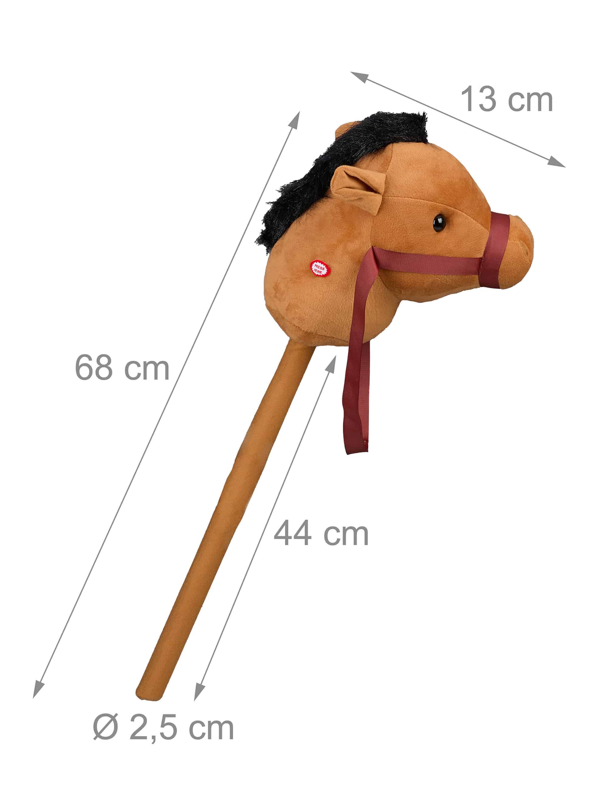 Steckenpferd mit Sound 68cm hellbraun