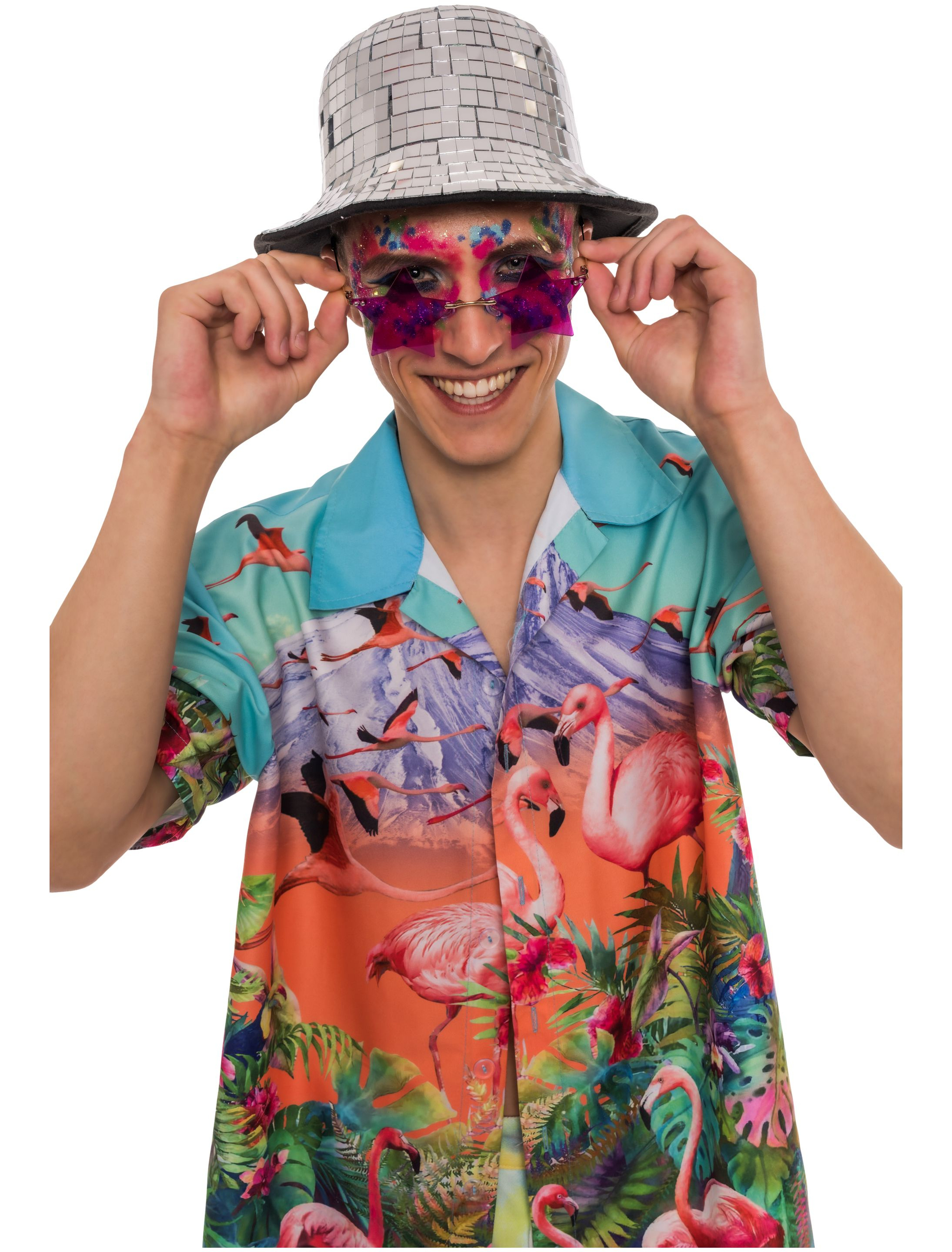 Hawaiihemd Print Herren türkis S