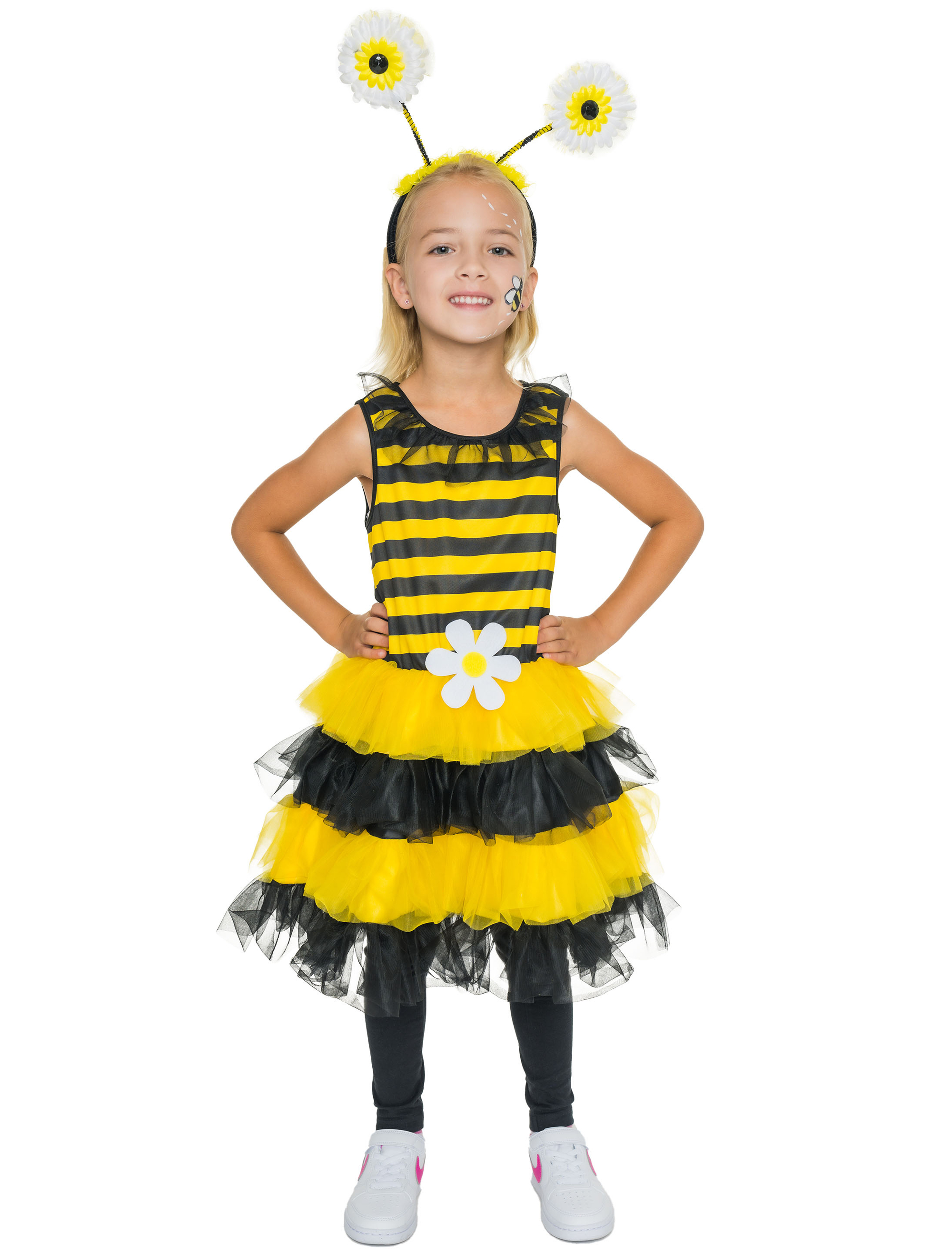 Kleid Biene ärmellos Kinder schwarz/gelb 116