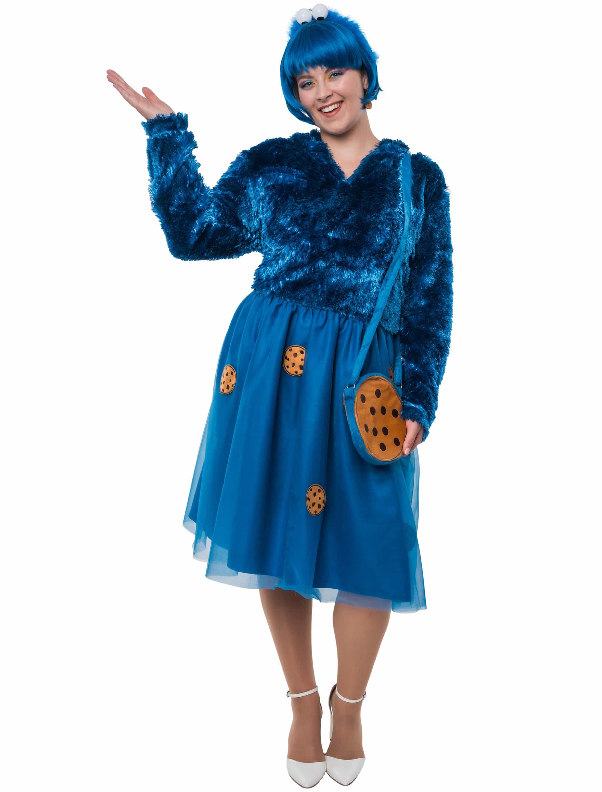 Kleid Krümelchen mit Kapuze Damen blau 2XL/3XL