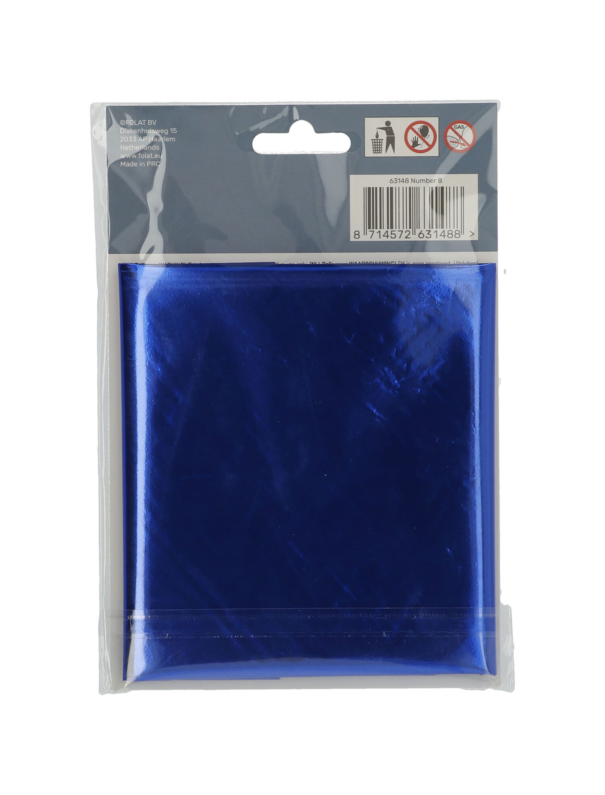 Folienballon Zahl 8 L blau