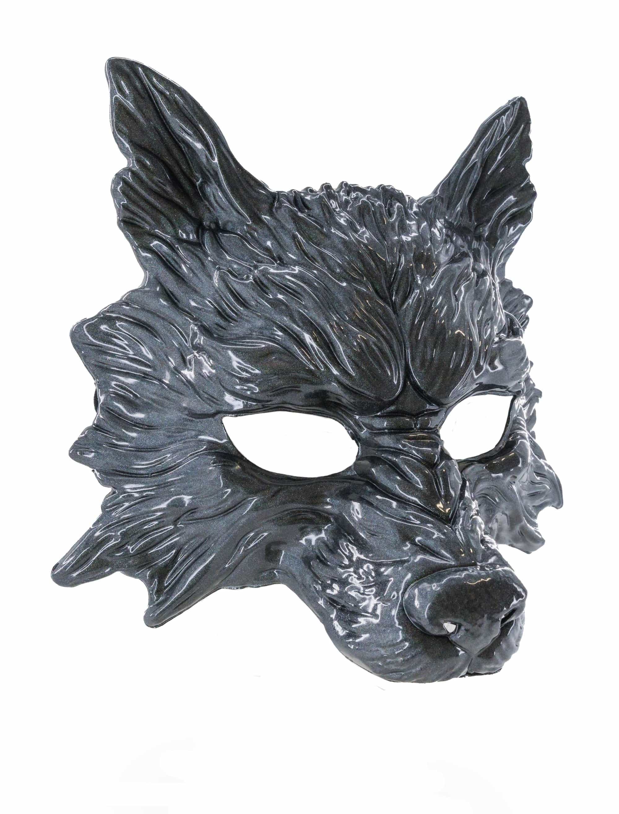 Maske Wolf silber