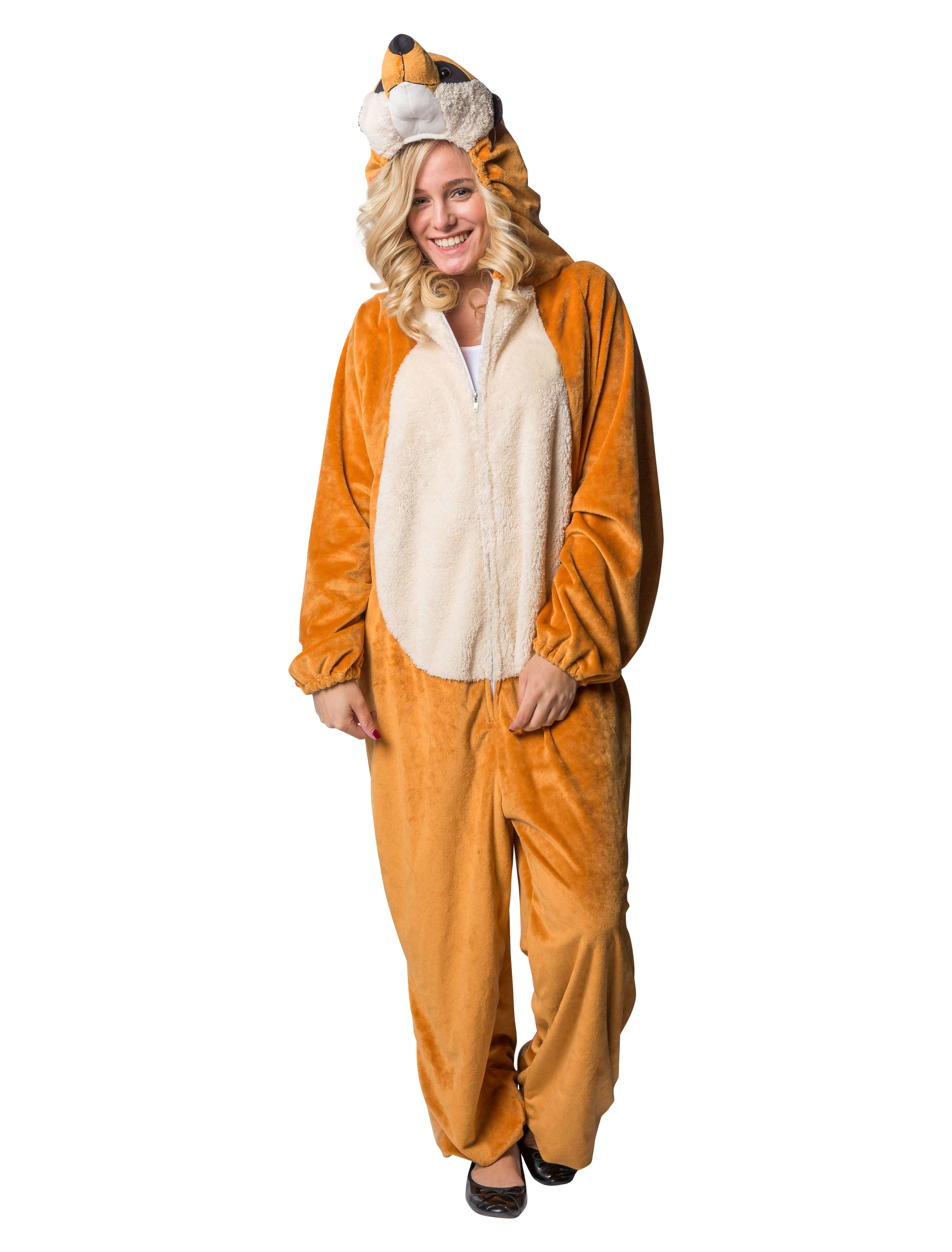 Overall Plüsch Erdmännchen Damen hellbraun 40-42