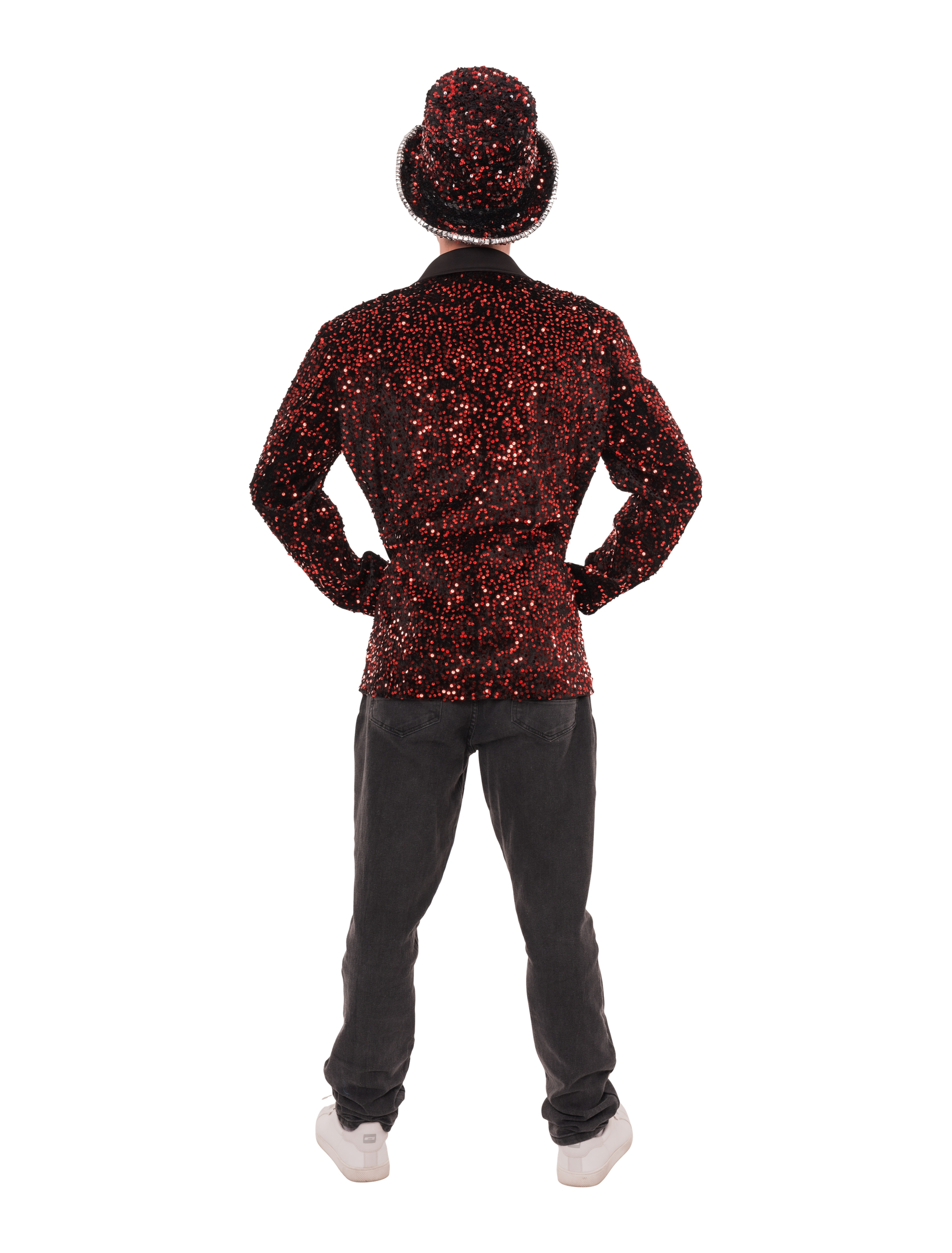 Jackett Pailletten Herren rot S