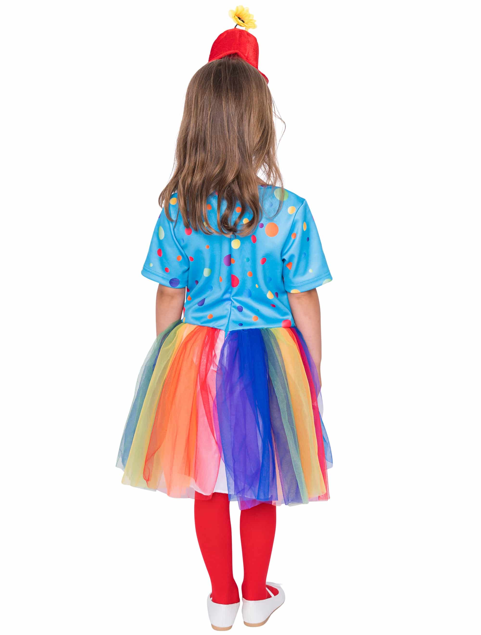 Kleid Regenbogen Clown Kinder Mädchen bunt 104